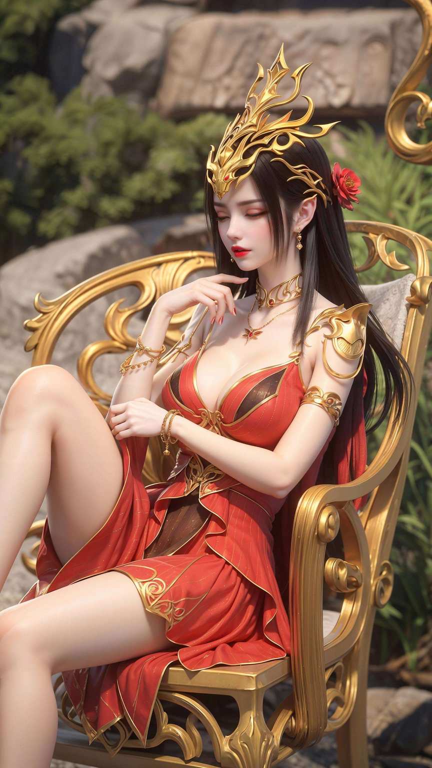 她的眼神犀利仿佛一瞥就能让你的手机屏幕瞬间焕发光彩