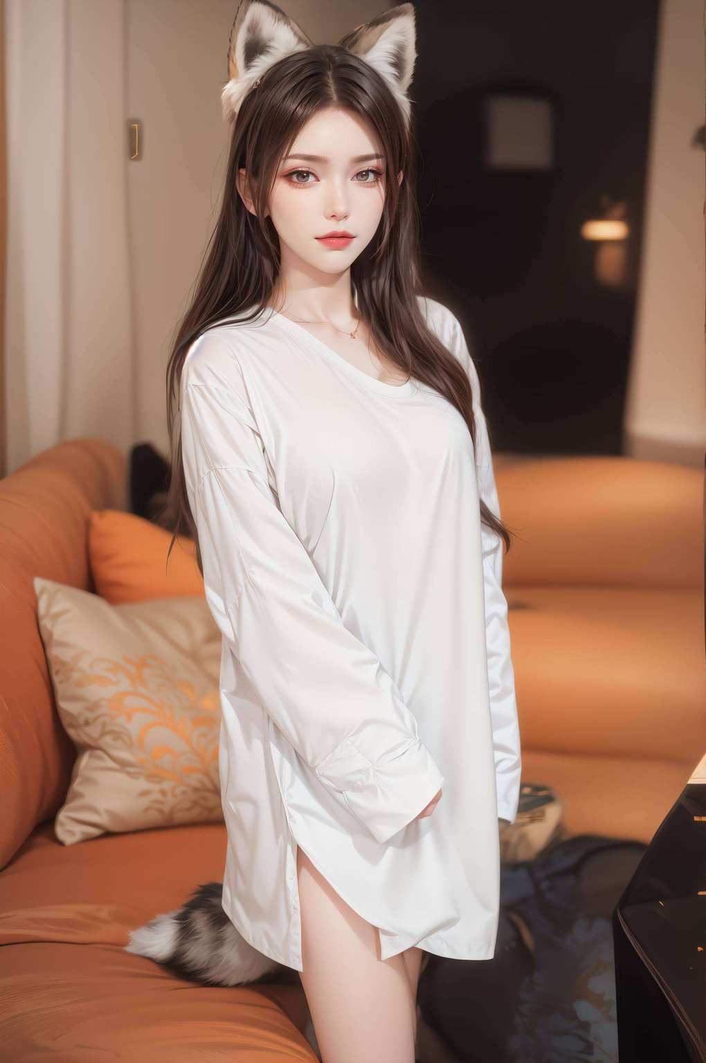 尾巴一摆彩鳞壁纸上的她
