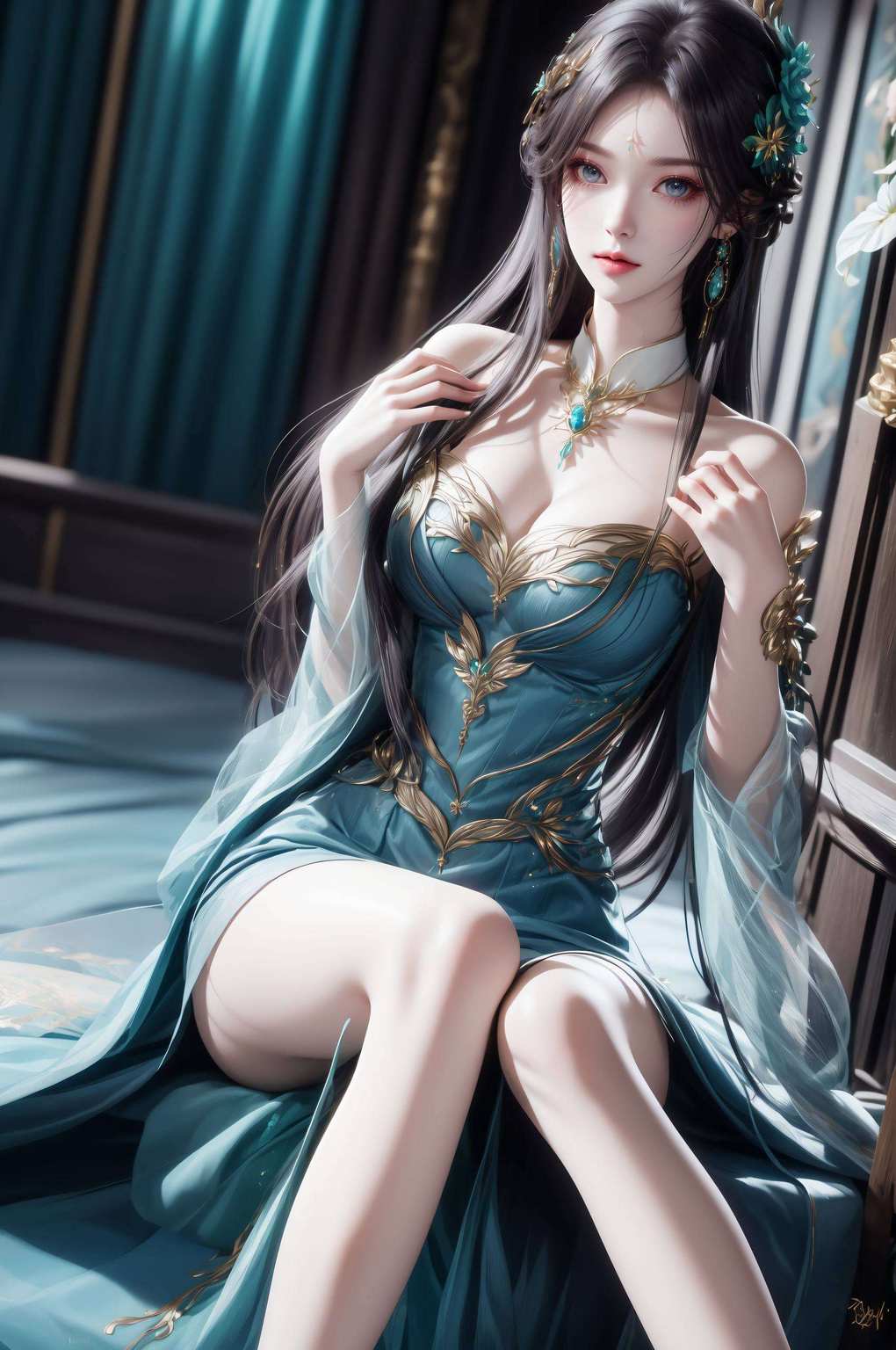 还有一颗调皮捣蛋的心哦！快来感受这股古族国漫女神的魅力吧！简直是手机背景的绝配！嘻嘻