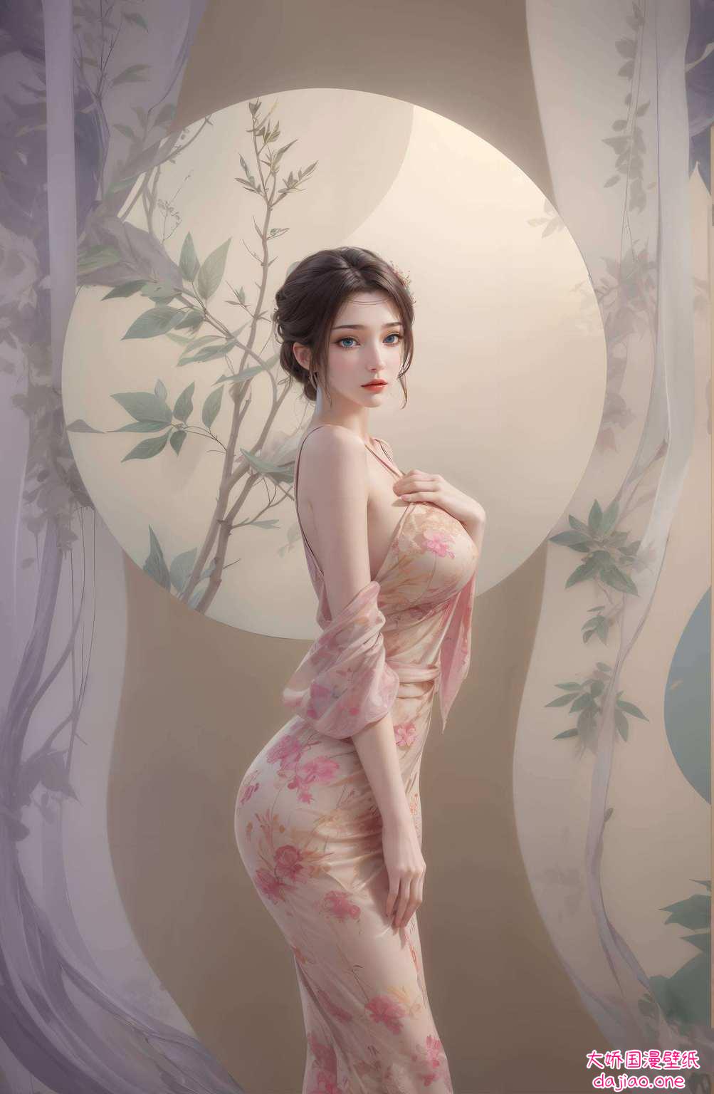 得见国漫女神之姿护眼手机背景