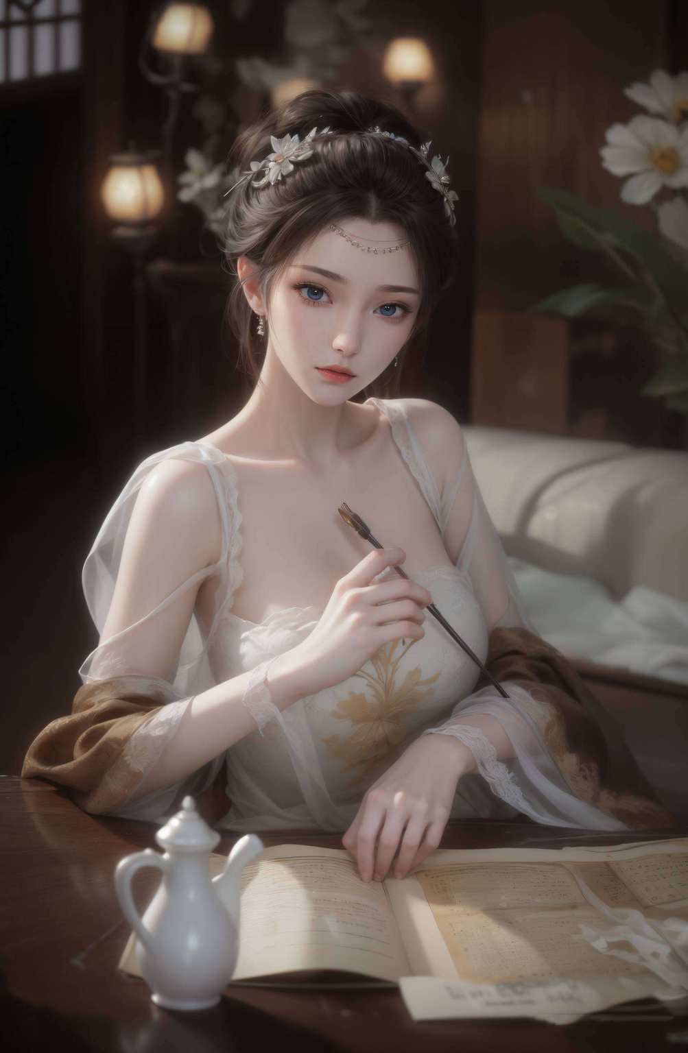 不仅眼神犀利得能戳破天际谁说护眼壁纸只能是单调的绿色？云韵这抹仙气