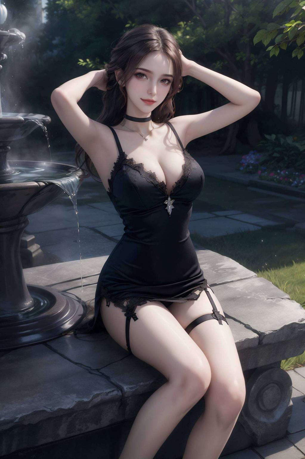 以比比东的泳装形象为主题色彩鲜明