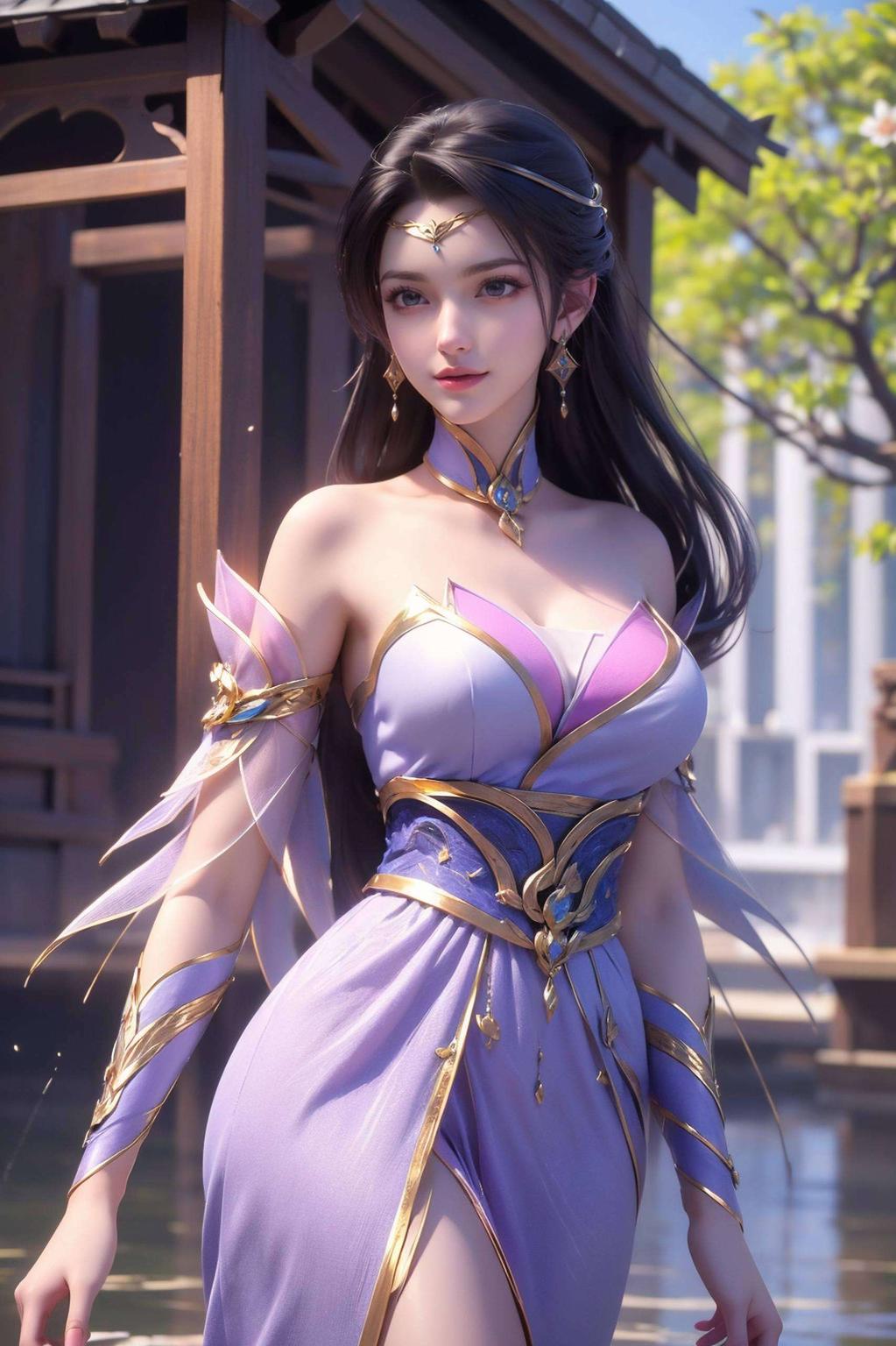 将古典仙侠之美与现代科技结合让楚灵玉的美态在手机横屏上更显风采