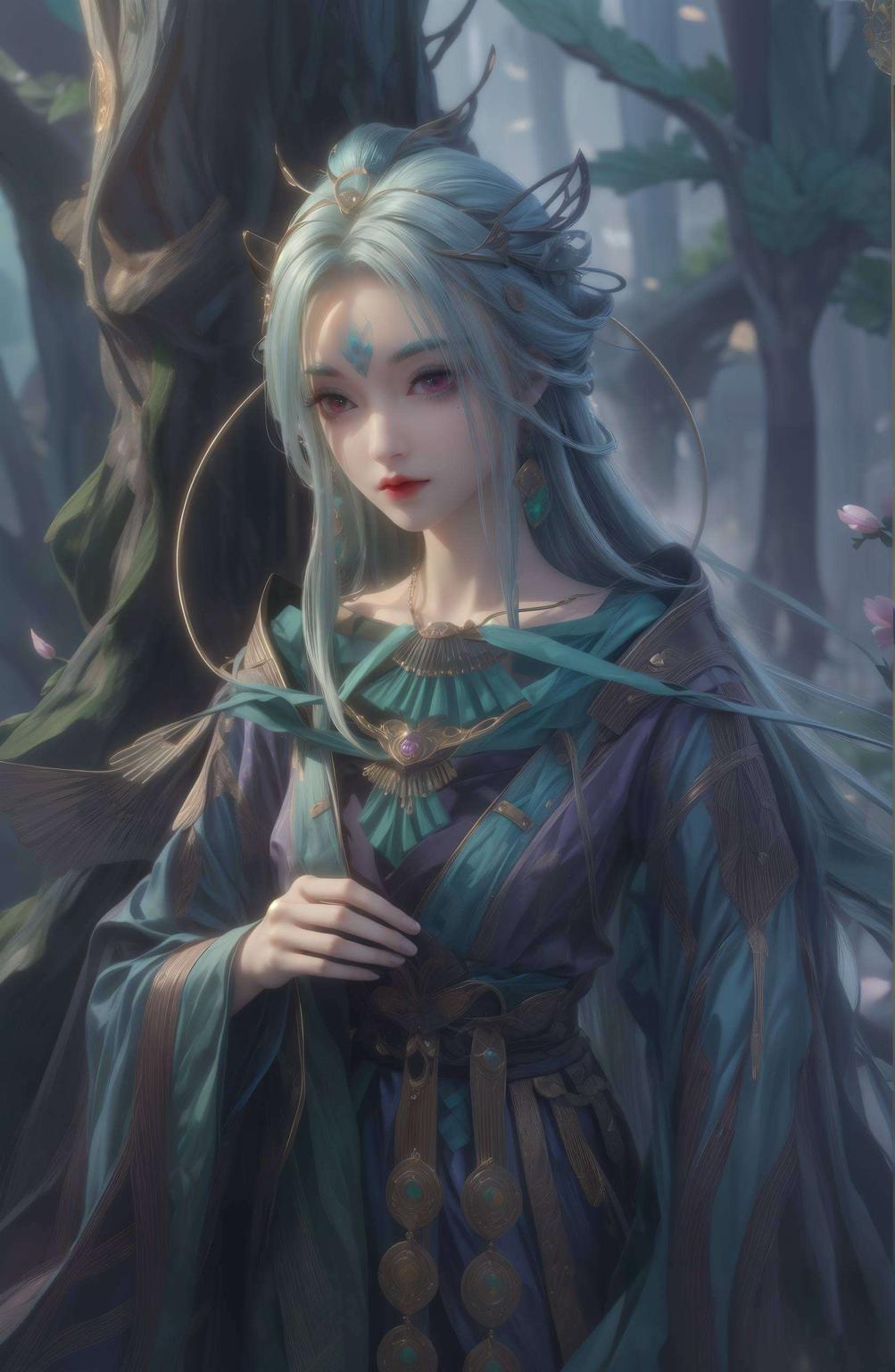 奉眠长老以其独特的静谧之美她的眼神深邃