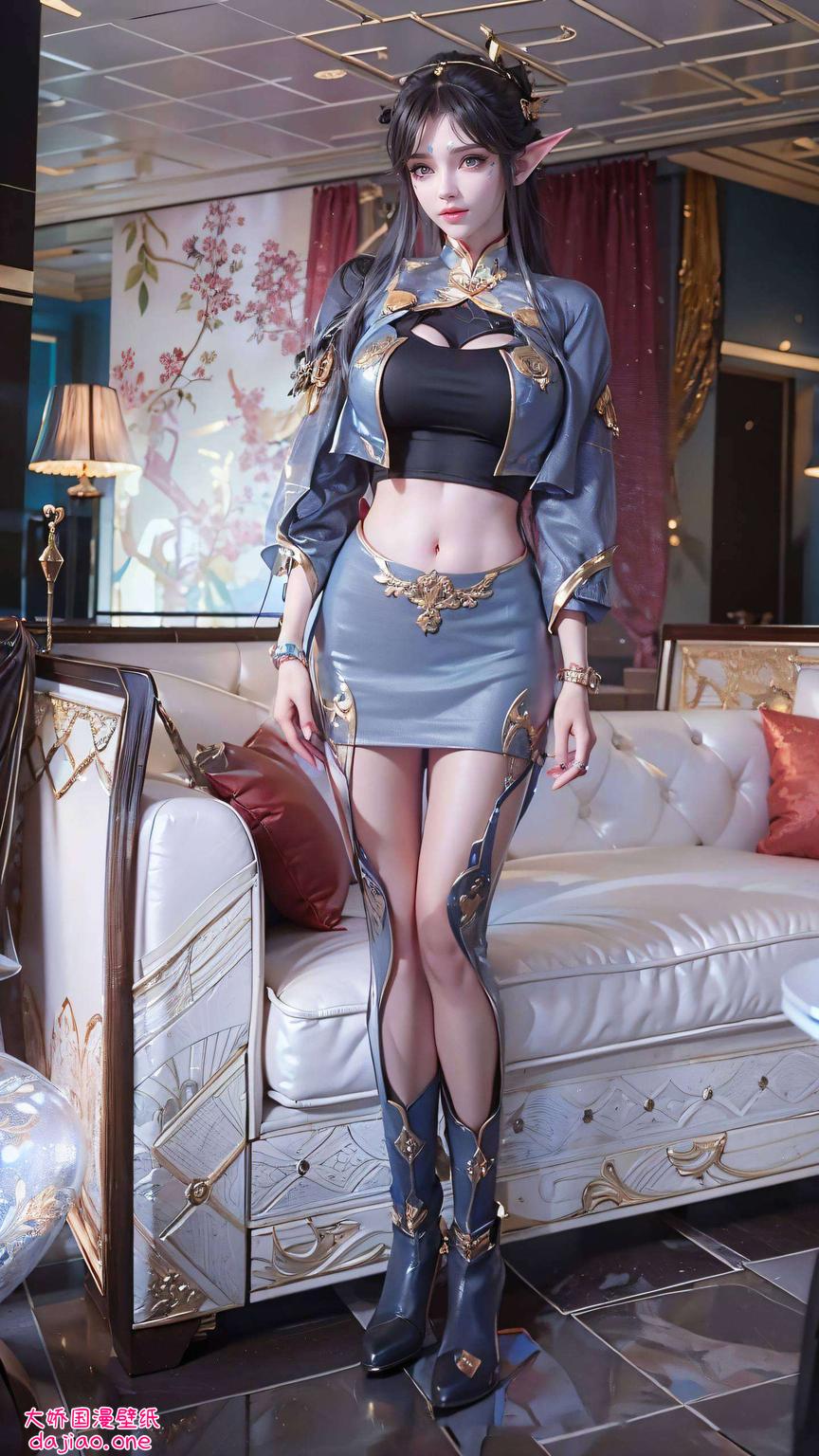 遇见抽象平板风格的粉色佳人——凤清儿专为你的壁纸p图软件量身打造