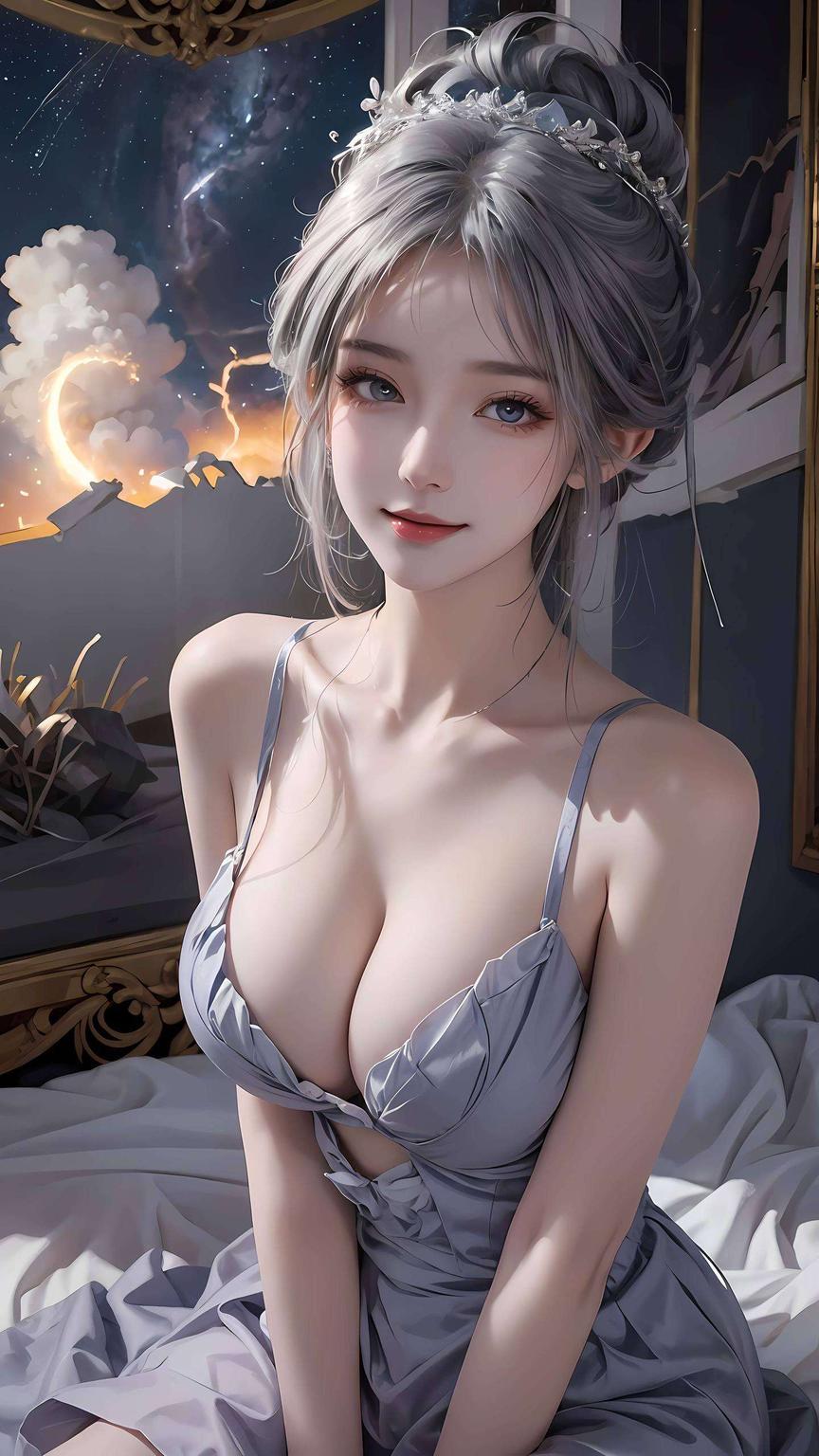 绘制于细腻笔触间的海琴烟公主静立于苹果树下