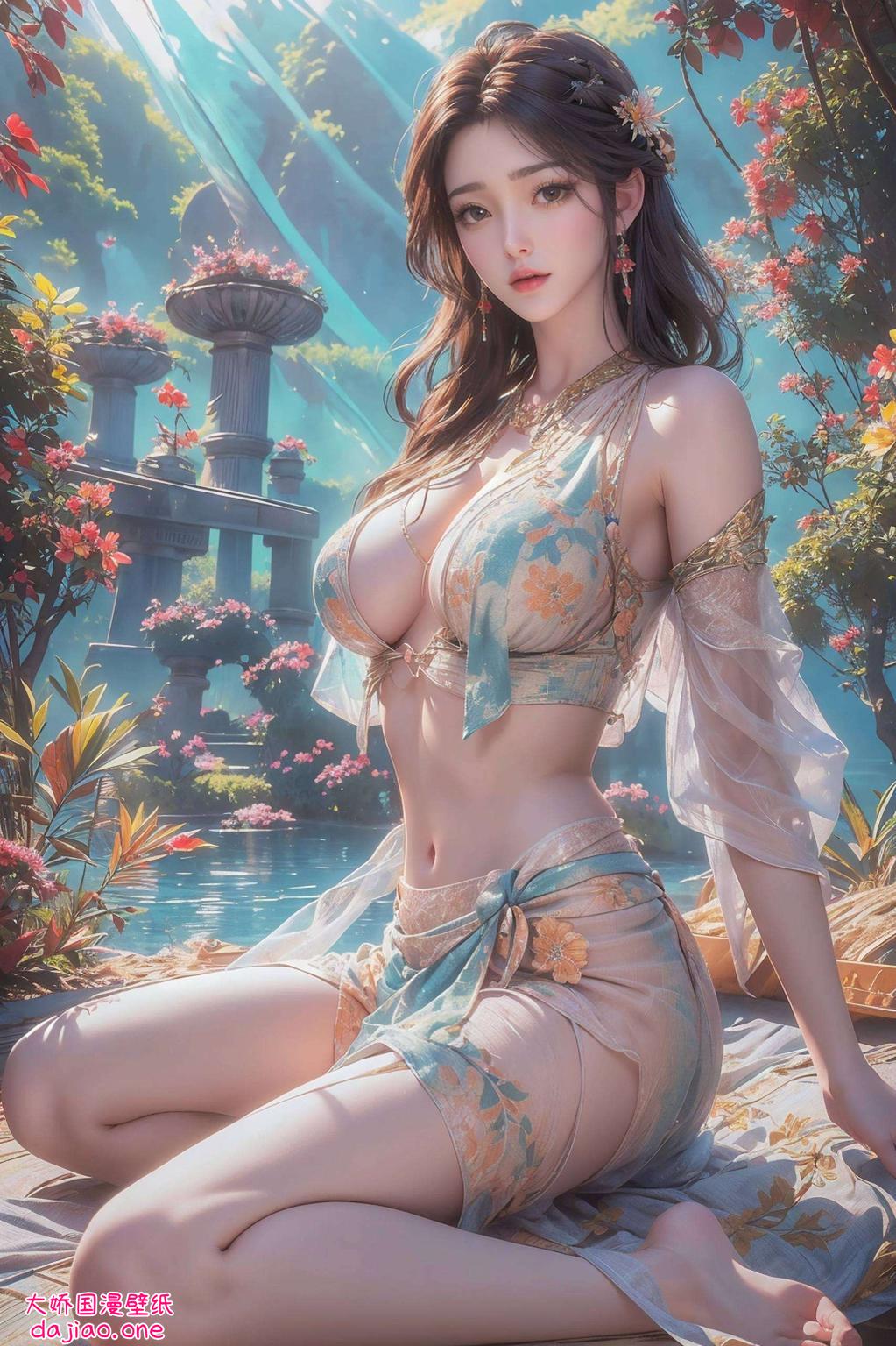 荒与火灵儿携手漫步在绚丽的光影之中将两位角色的魅力展现得淋漓尽致