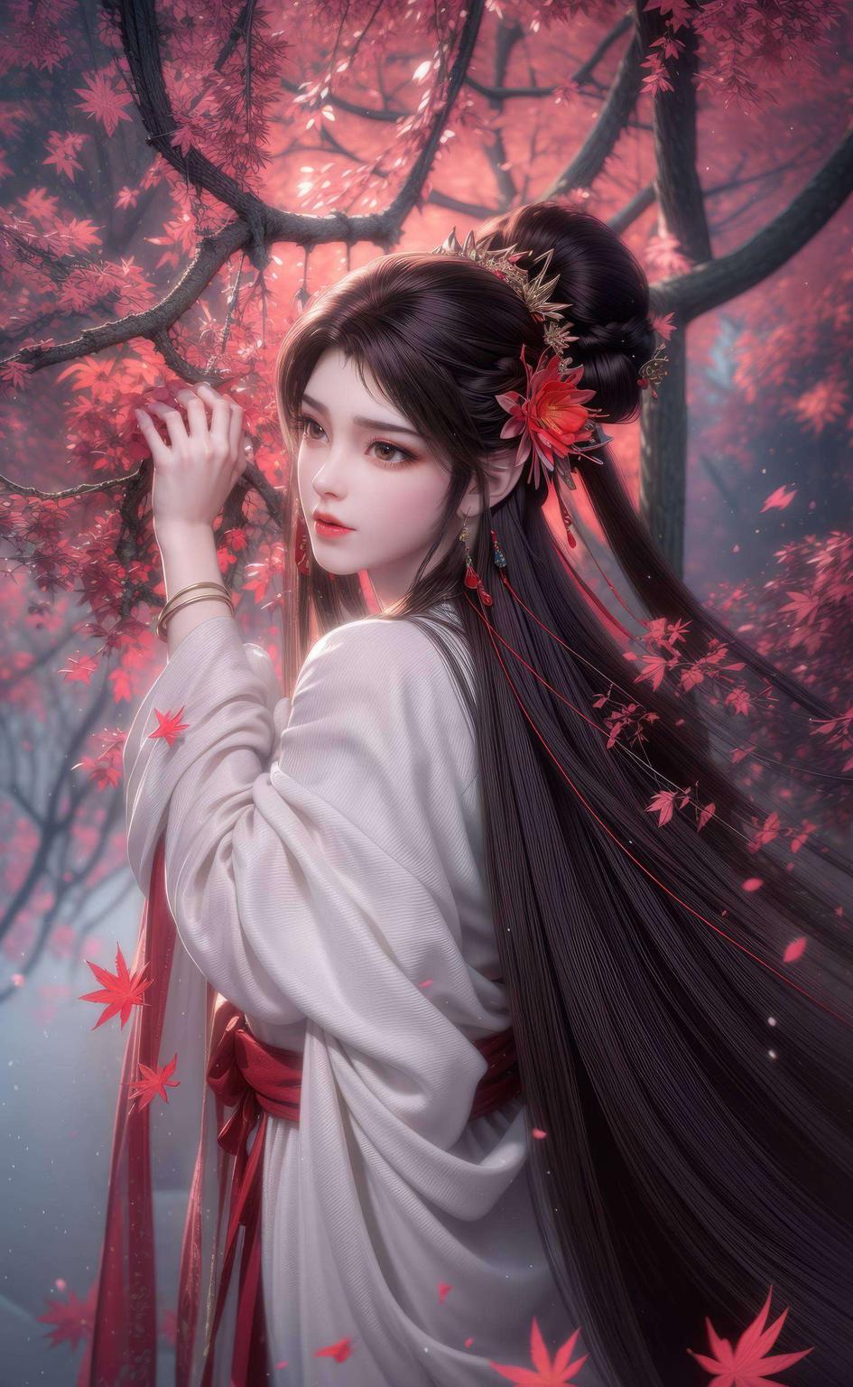 为你的苹果设备带来独特的美感这款【AI国漫女神极简壁纸苹果炫彩壁纸】