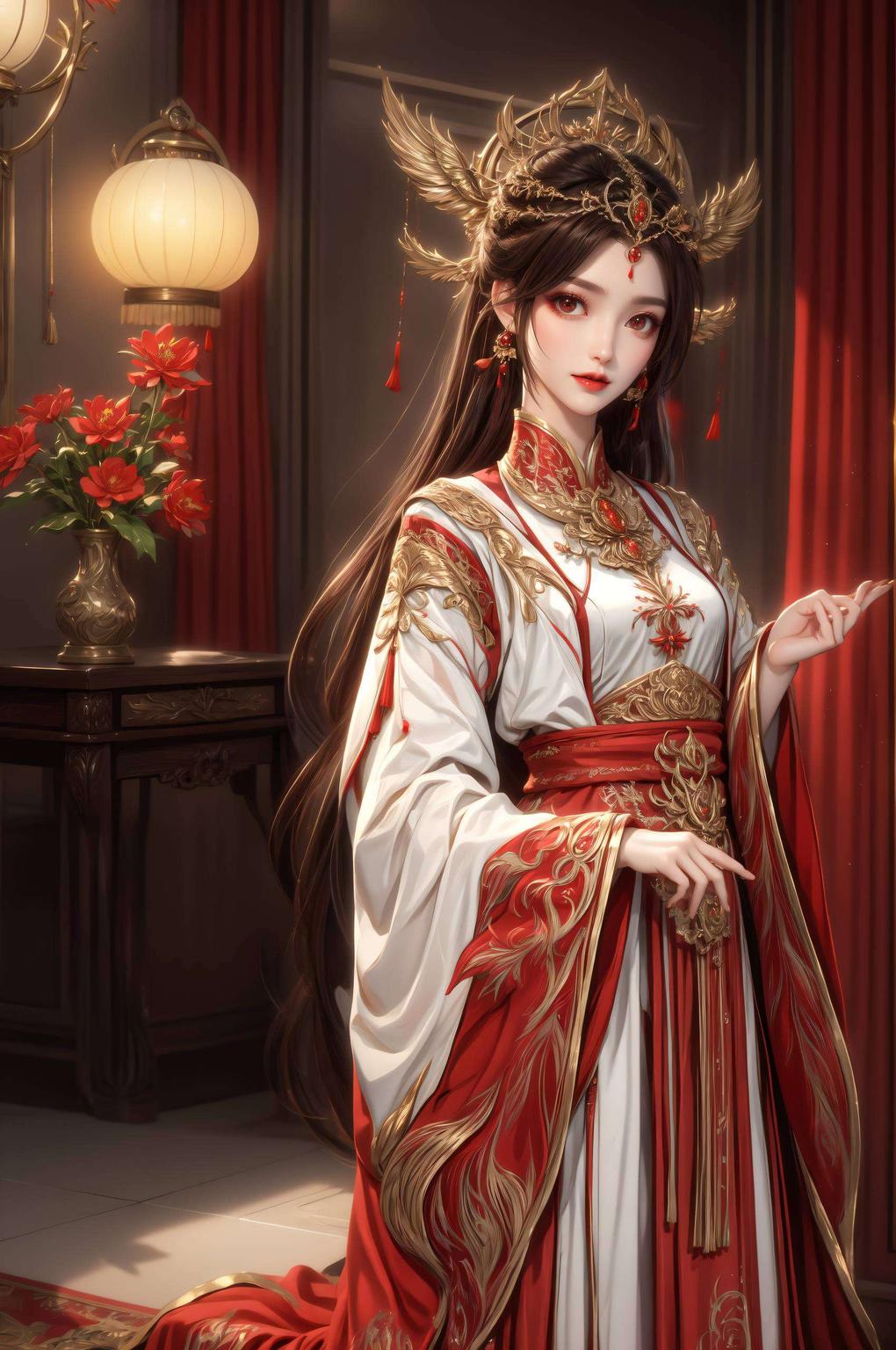 高清画质让每一朵花瓣都栩栩如生AI国漫美女花卉4K高清国漫女神可爱壁纸带你领略石昊与火灵儿的奇幻世界