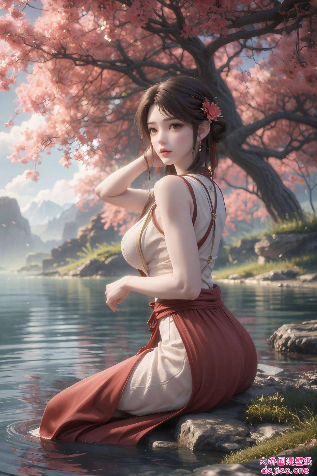 这款动漫火灵儿壁纸以其独特的AI条纹设计穿梭于古典与现代之间