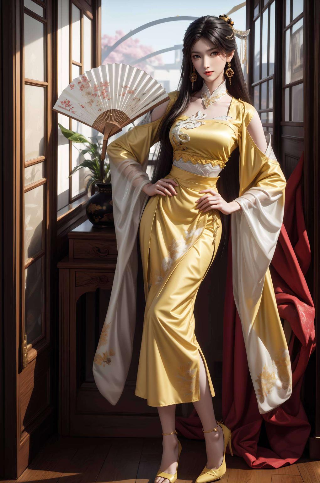 这款国漫女神金瓶儿的AI渐变iPhone漫画壁纸轻松愉悦的视觉体验