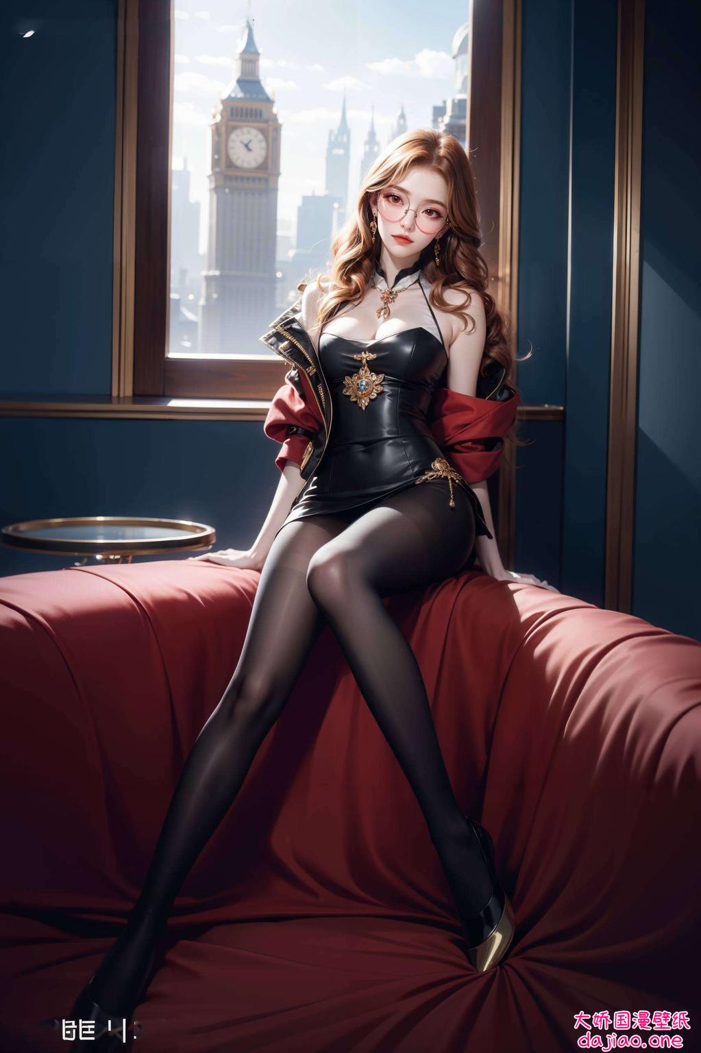 这里有一款你不能错过的橘子姐图片壁纸！融合了棋盘格的复古韵味与现代国漫美女的灵动气质国漫迷们