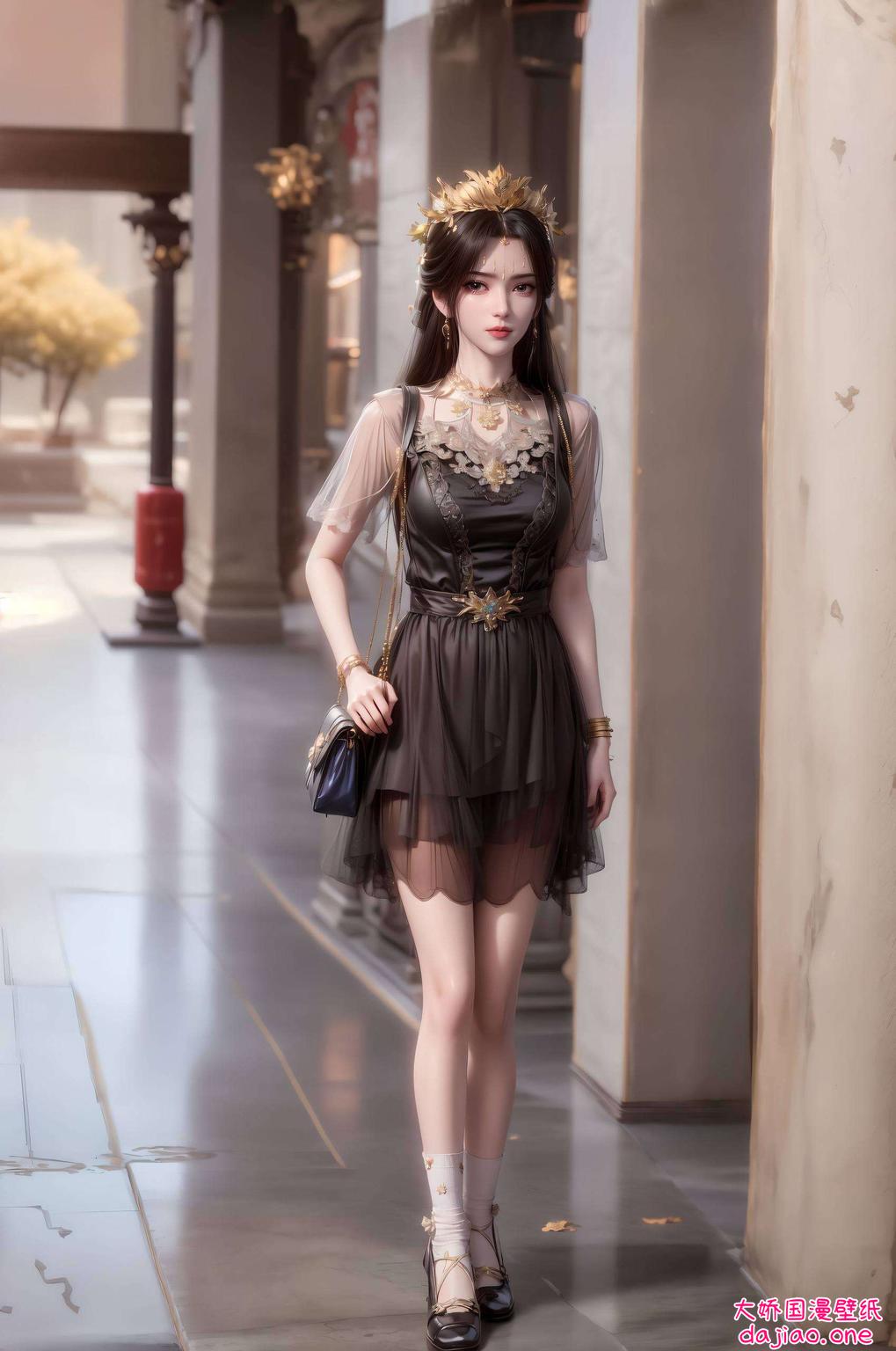 她的倩影化作艺术壁纸免费下载