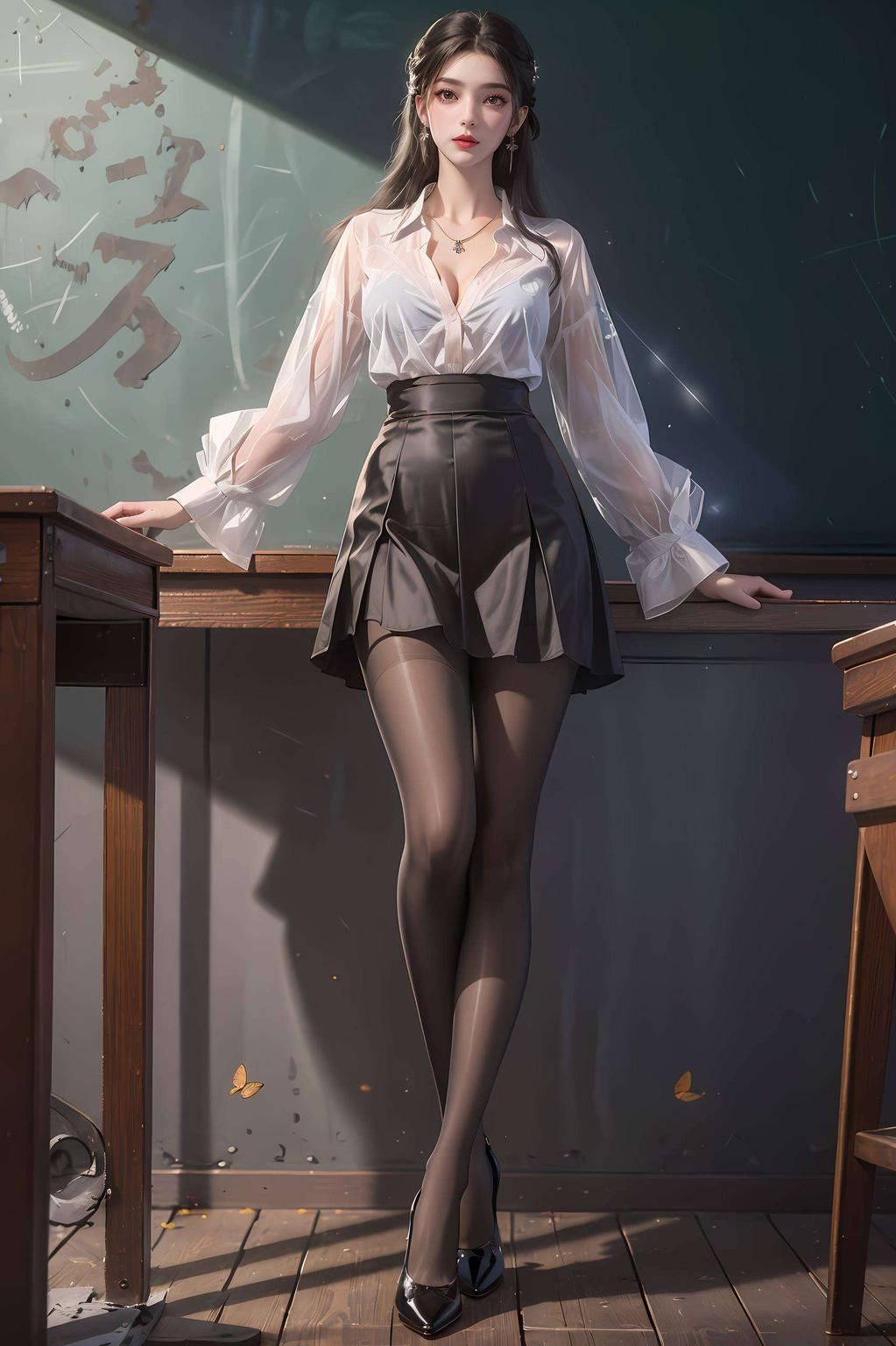 以国漫女神李慕婉的唯美形象为主题细腻描绘