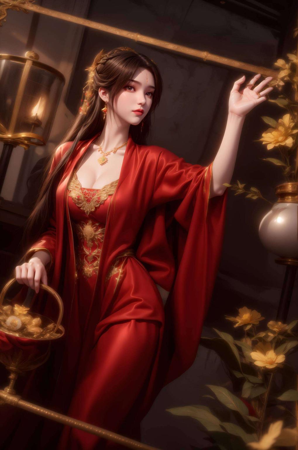 这款AI绘画人物壁纸典雅与时尚交织