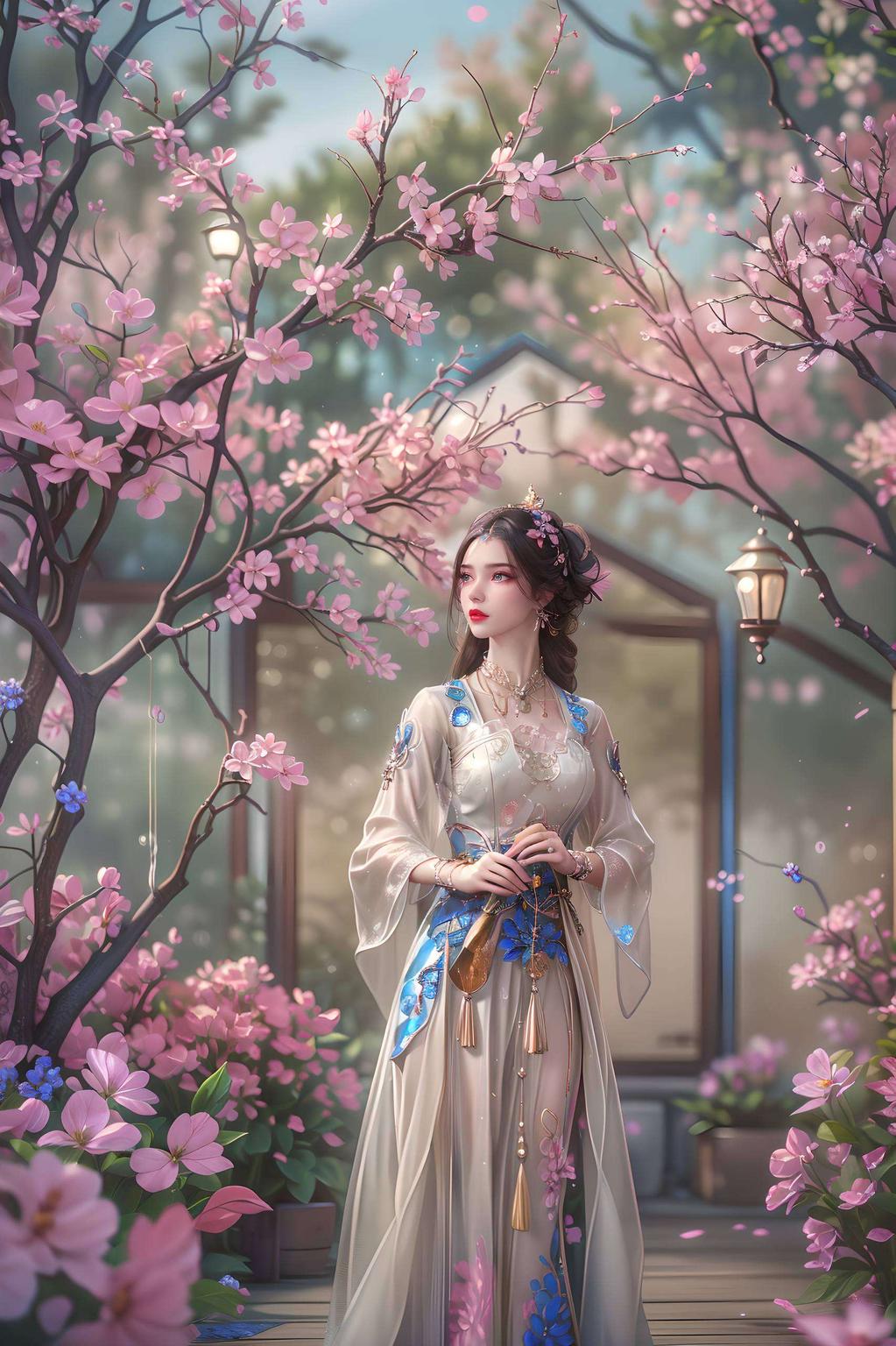 以国漫女主李慕婉的优雅形象为主题长腿线条流畅