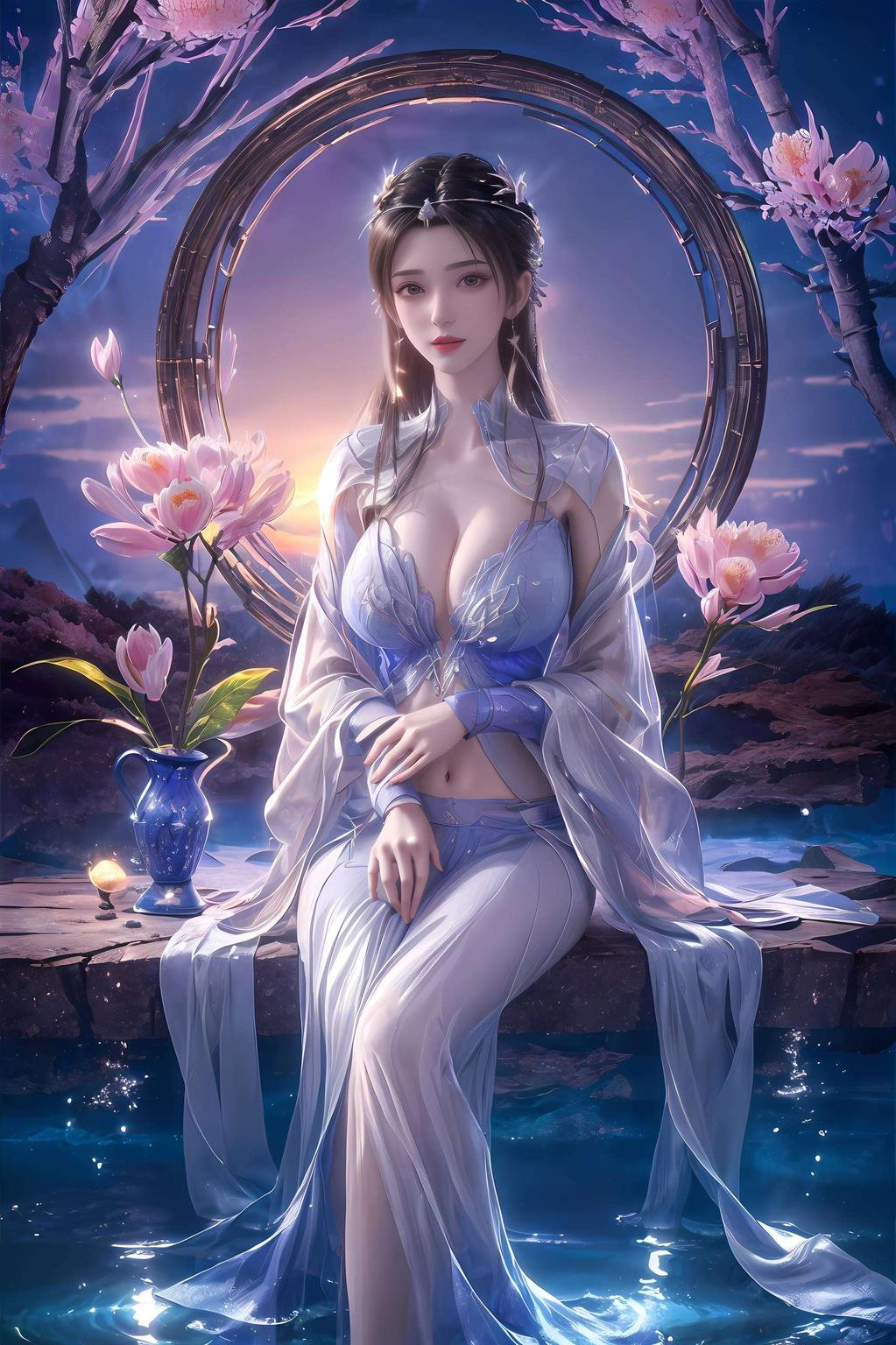 动漫中的李慕婉以其清新脱俗的形象跃然屏上