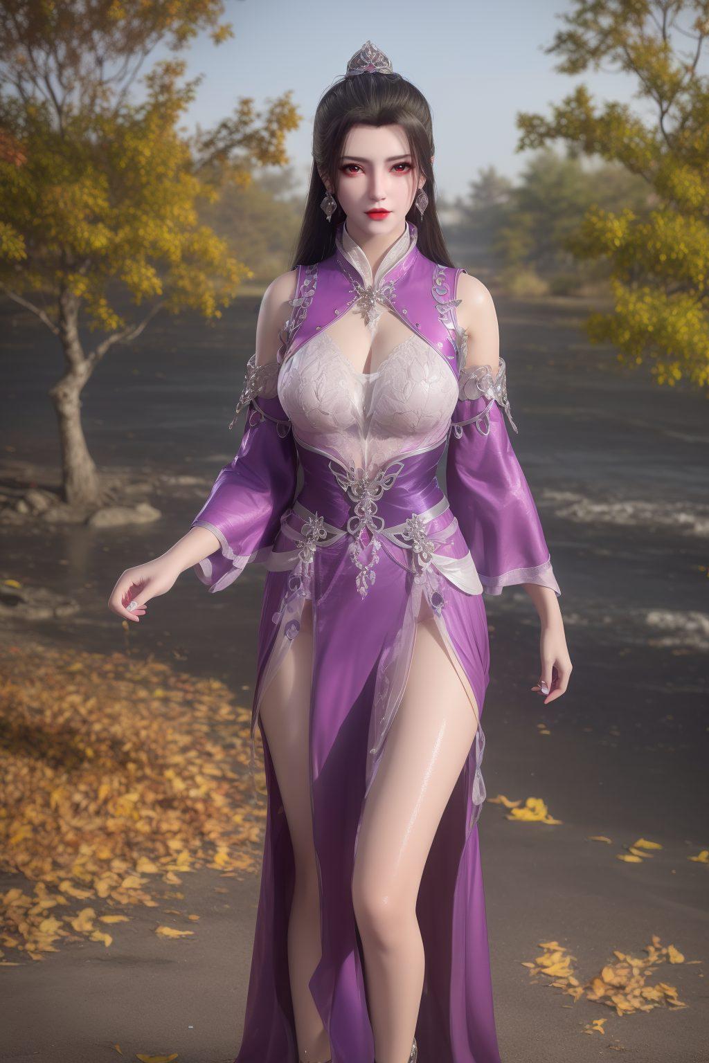 仙逆柳眉以全身图片壁纸的形式绽放魅力穿梭在赛博朋克世界的国漫女神