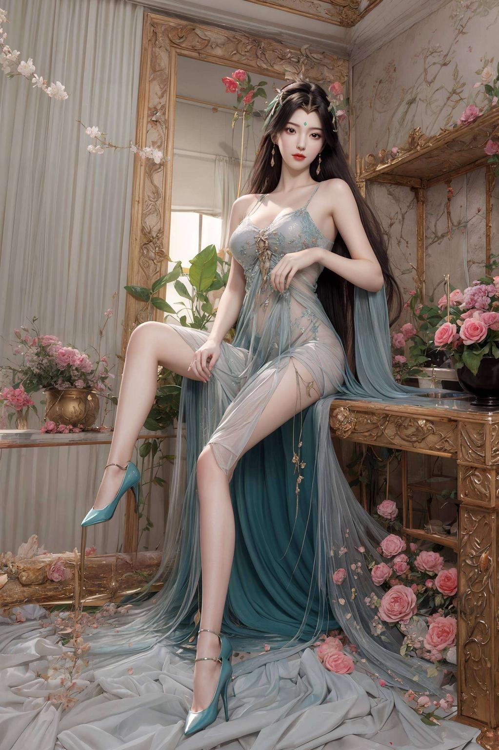 让柳神的飘逸长发与柔美眼神更显唯美动人都仿佛在诉说着古老神话中的秘密