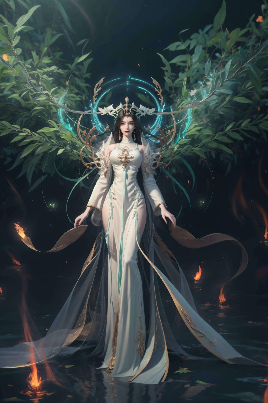 让国漫美女在画面中更显娇美融合粉色浪漫与动物骨骼素材的神秘感