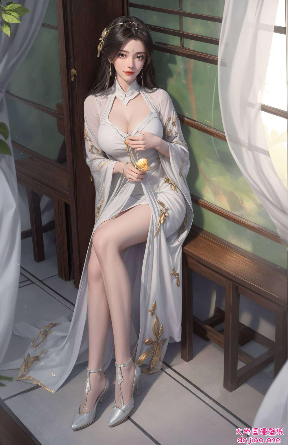 让她的魅力在苹果桌面上绽放仿佛女主跃然屏上