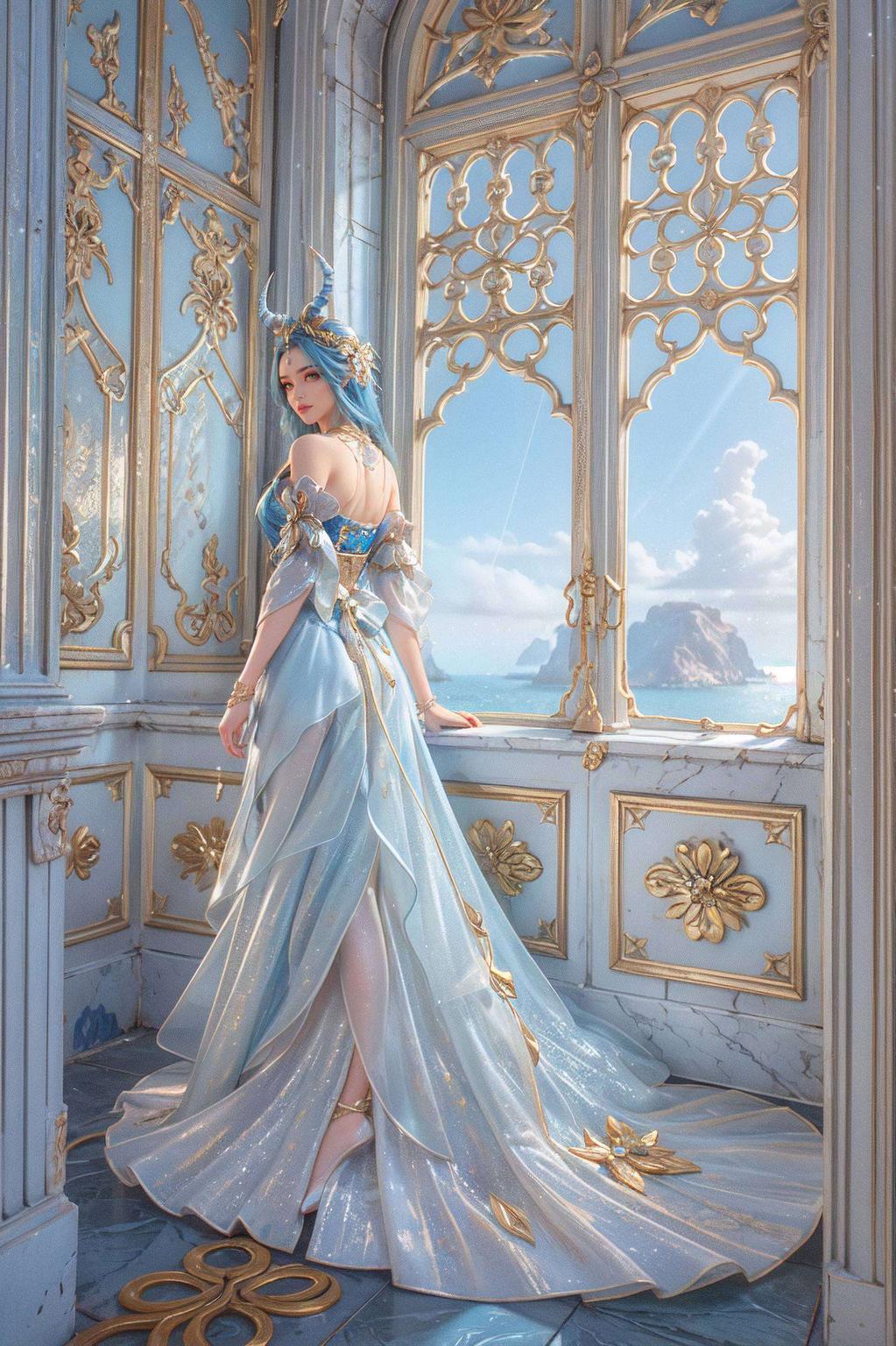 金属光泽映衬出她的神秘与高贵这款金属质感的安卓国漫美女背景图片