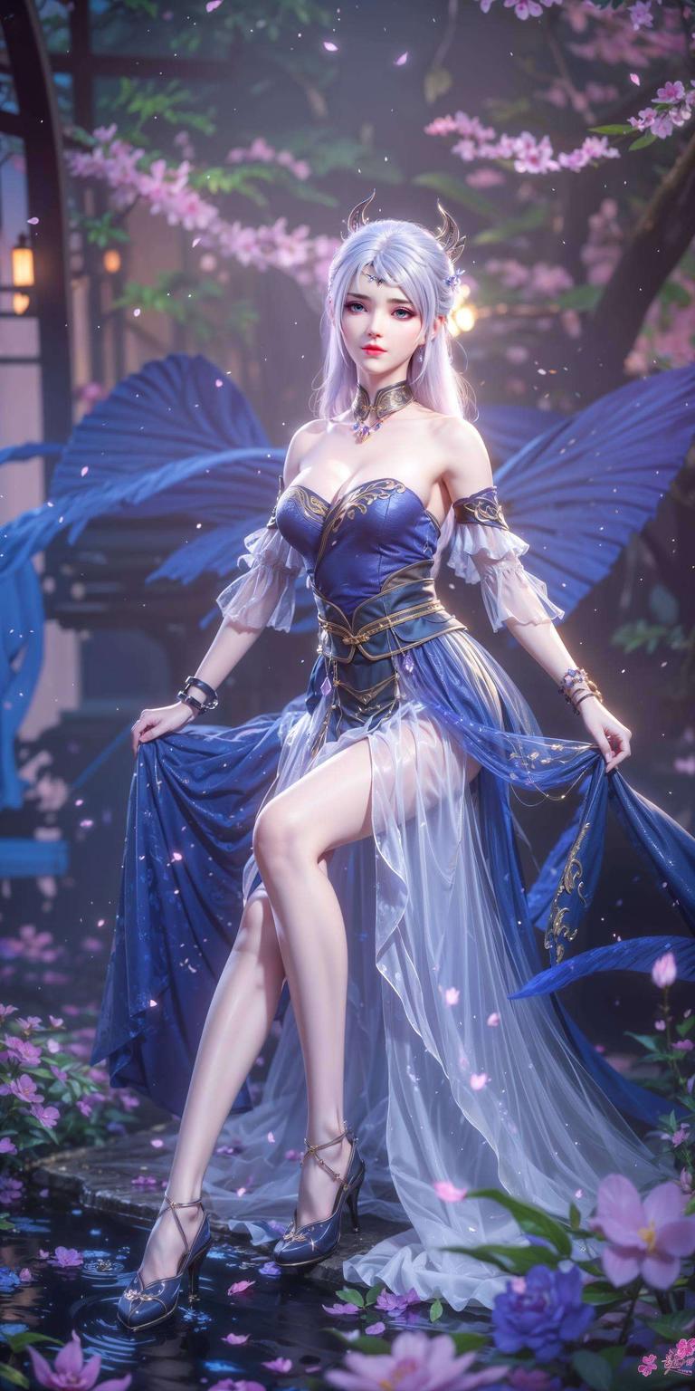 细腻笔触她的倩影在壁纸间流转