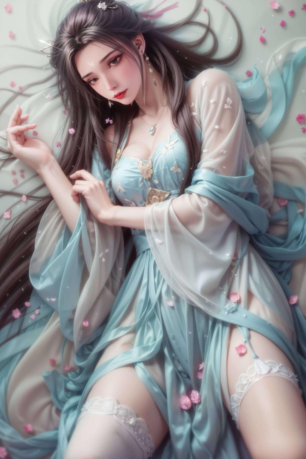 国漫美女陆雪琪的形象更加灵动迷人粉色背景映衬下