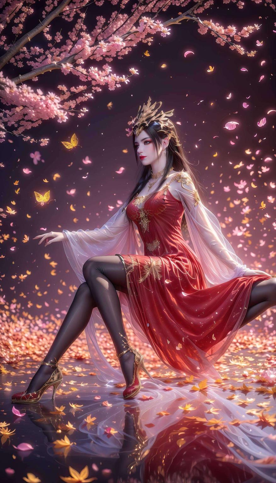 这款特写水彩电脑国漫美女锁屏壁纸AI素材的精细处理