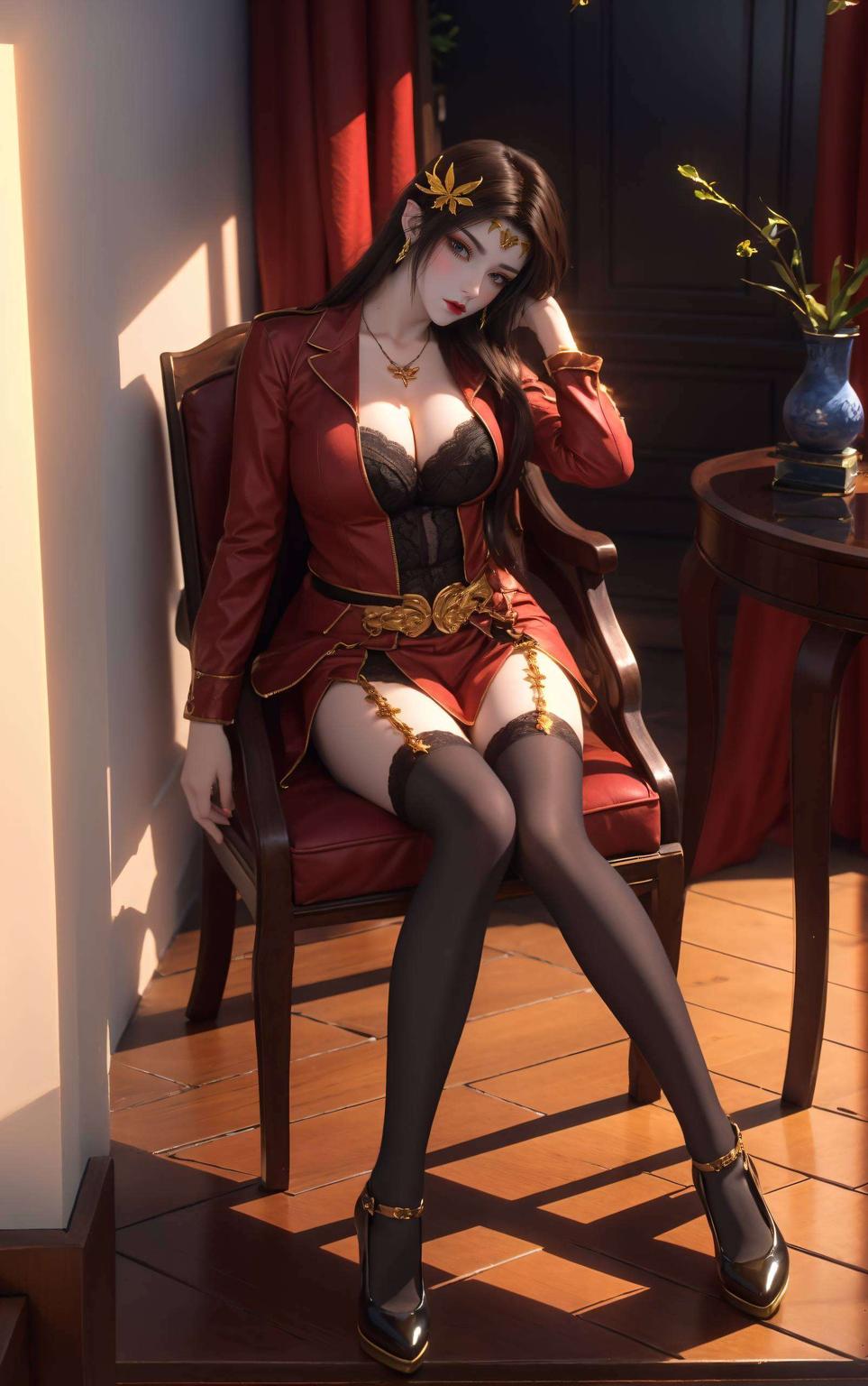 每一个细节都透露出神秘的魅力每一笔触都彰显着她的权威