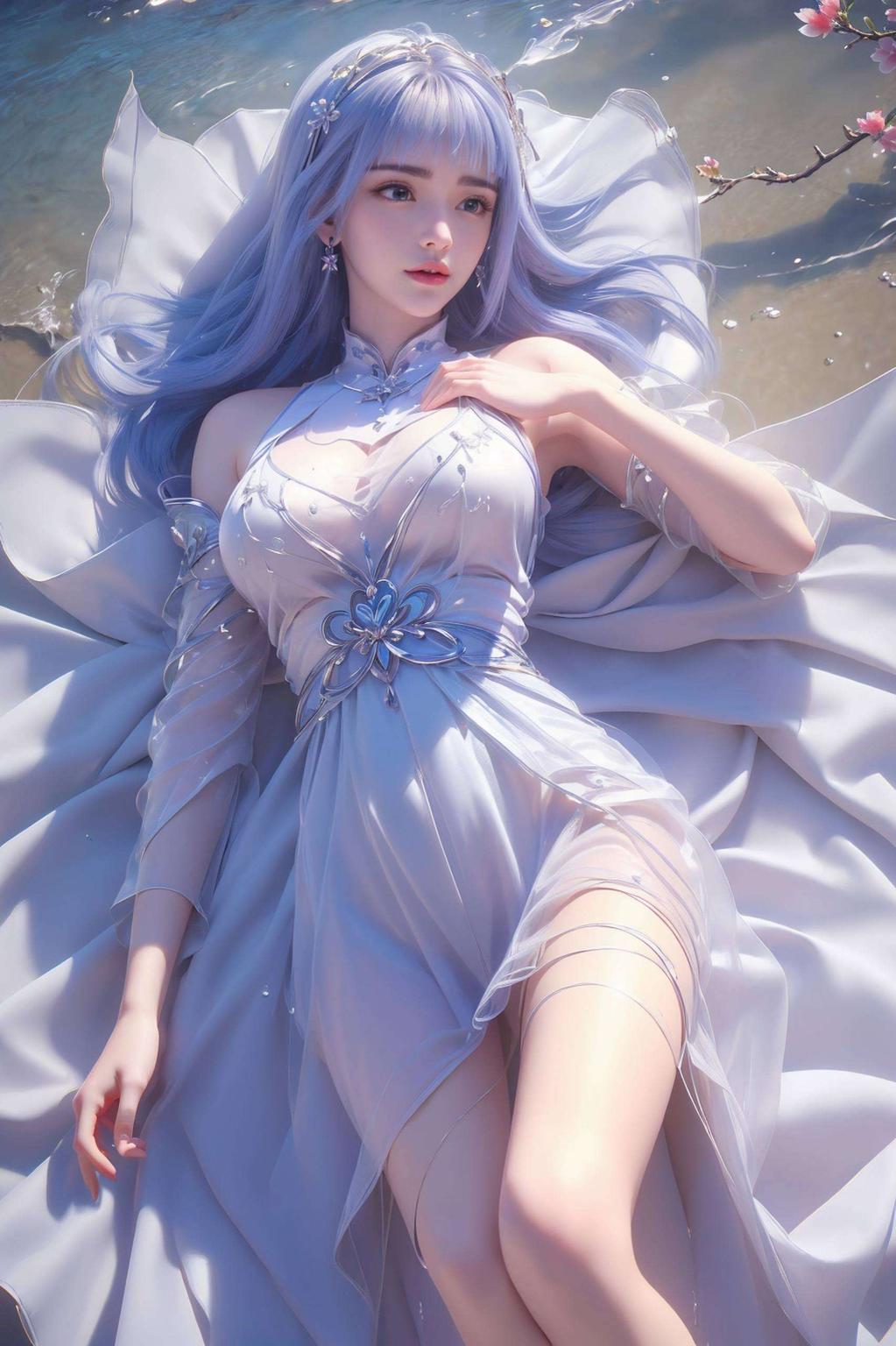 抽象线条勾勒出她的轮廓细腻笔触