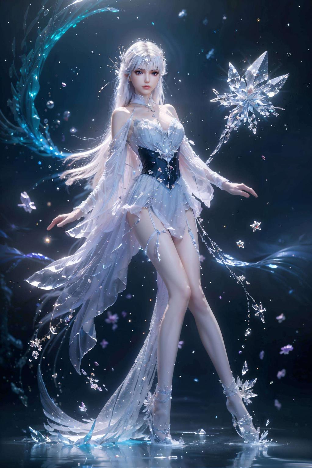 高清壁纸带你领略圣采儿的风华绝代AI条纹背景映衬出她的不凡气质