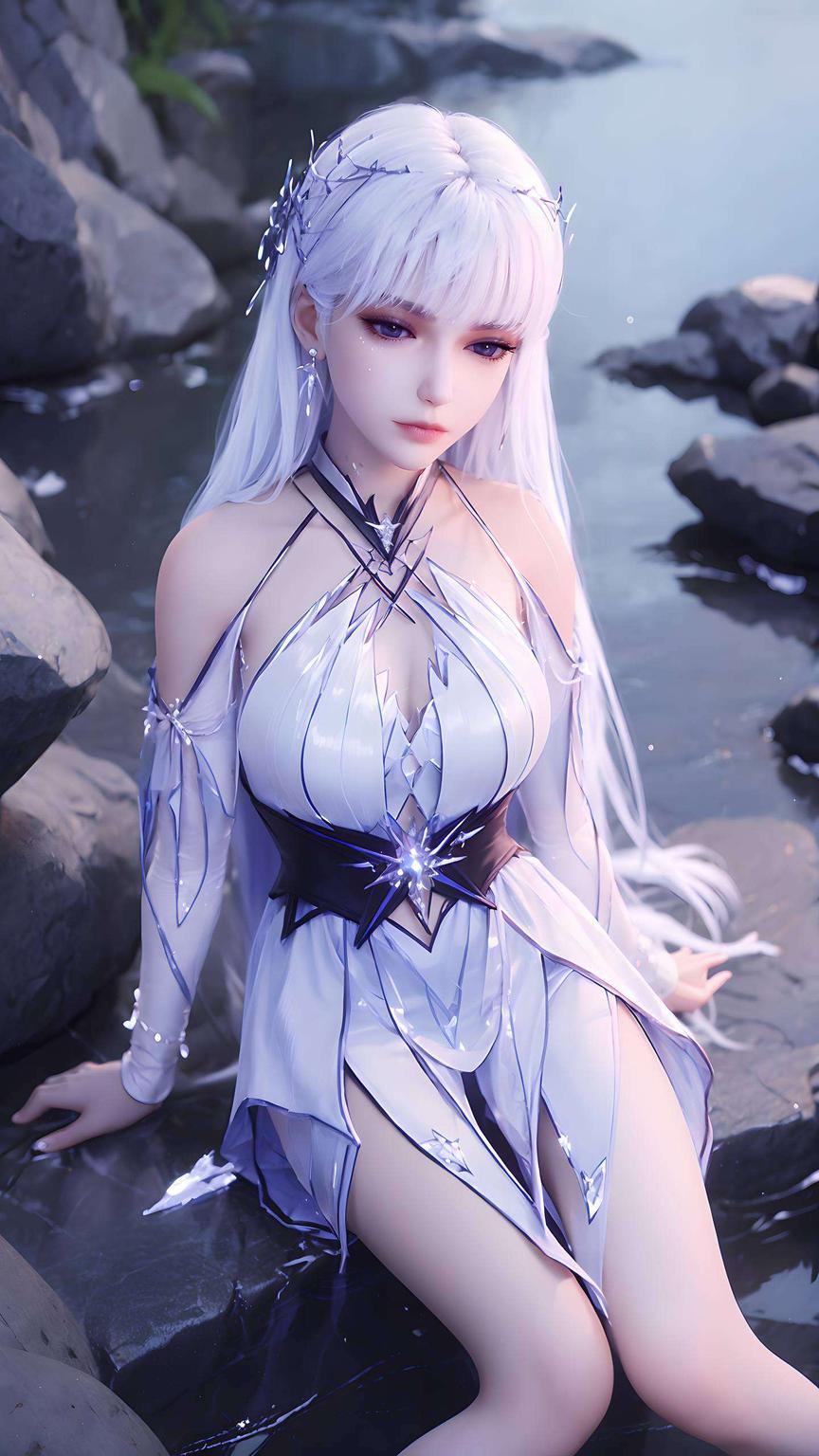 AI绘画角色素材动物电脑国漫美女AI美女：邂逅国漫之美电脑前的你