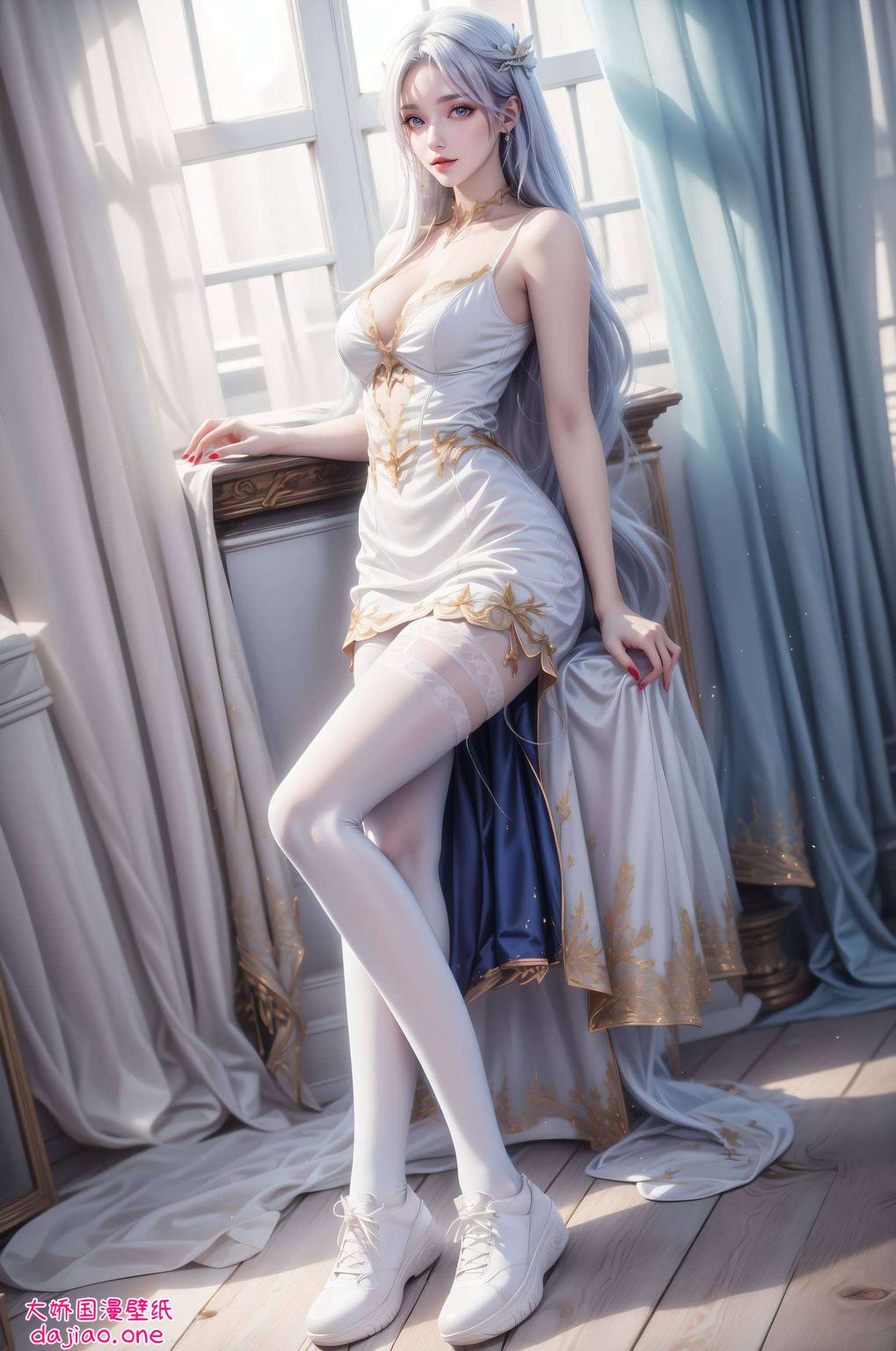 美眸流转仿佛每一次滑动屏幕