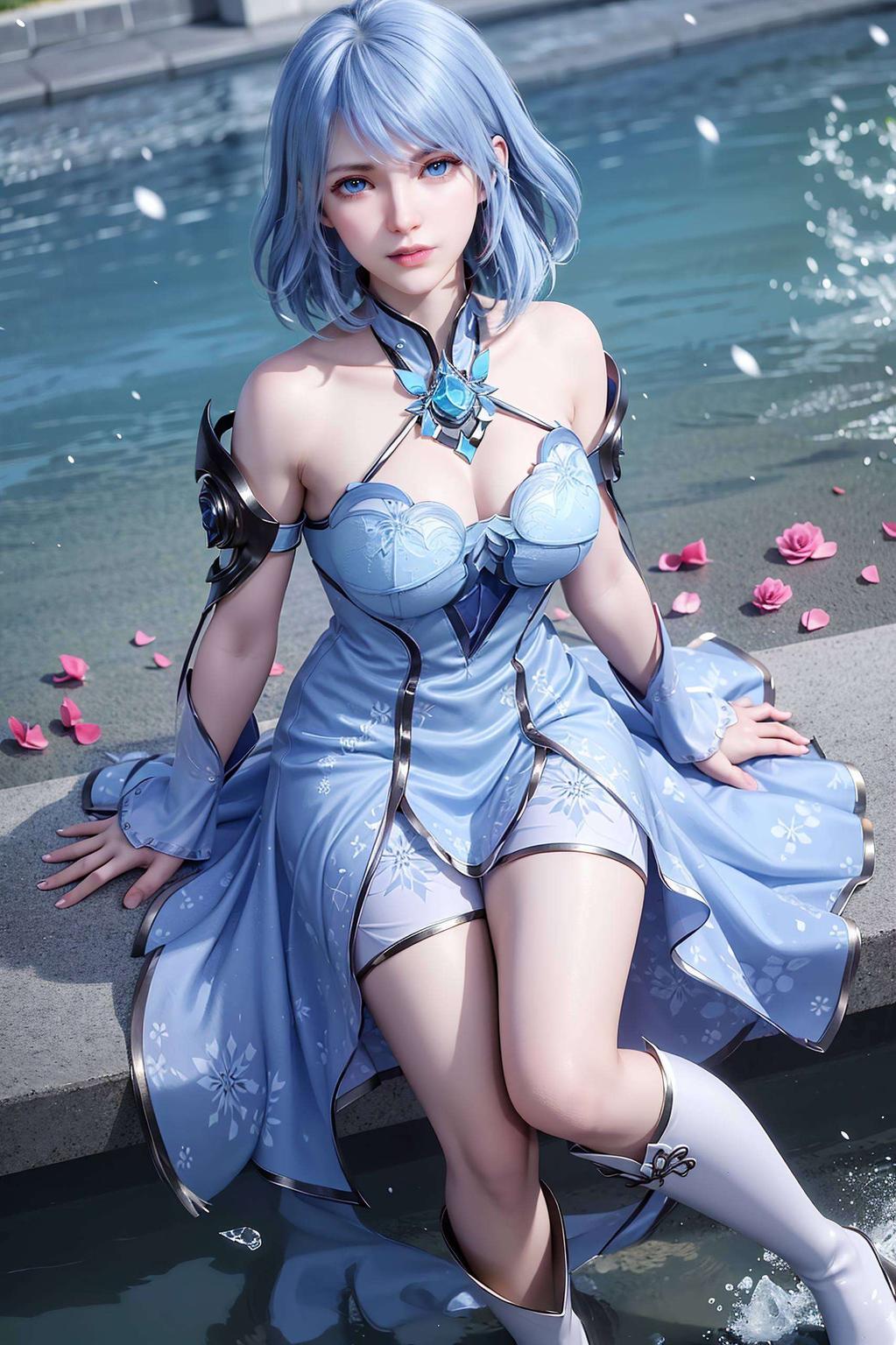 斗罗大陆的水冰儿眼神清澈如水的形象