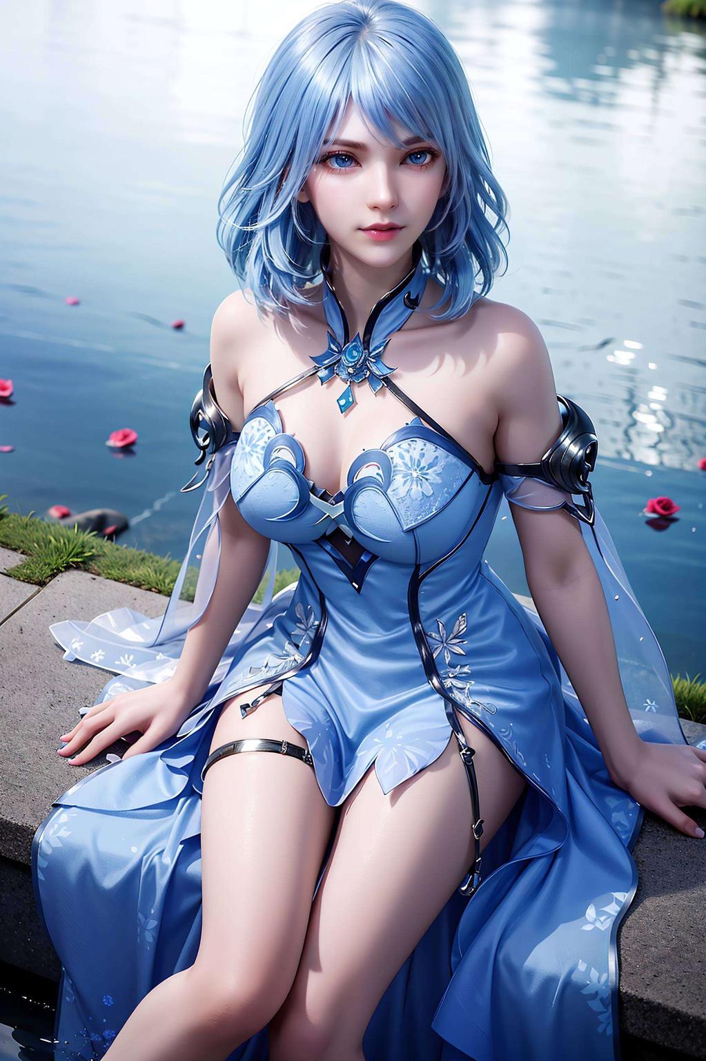 画面中的水冰儿优雅灵动如梦如幻