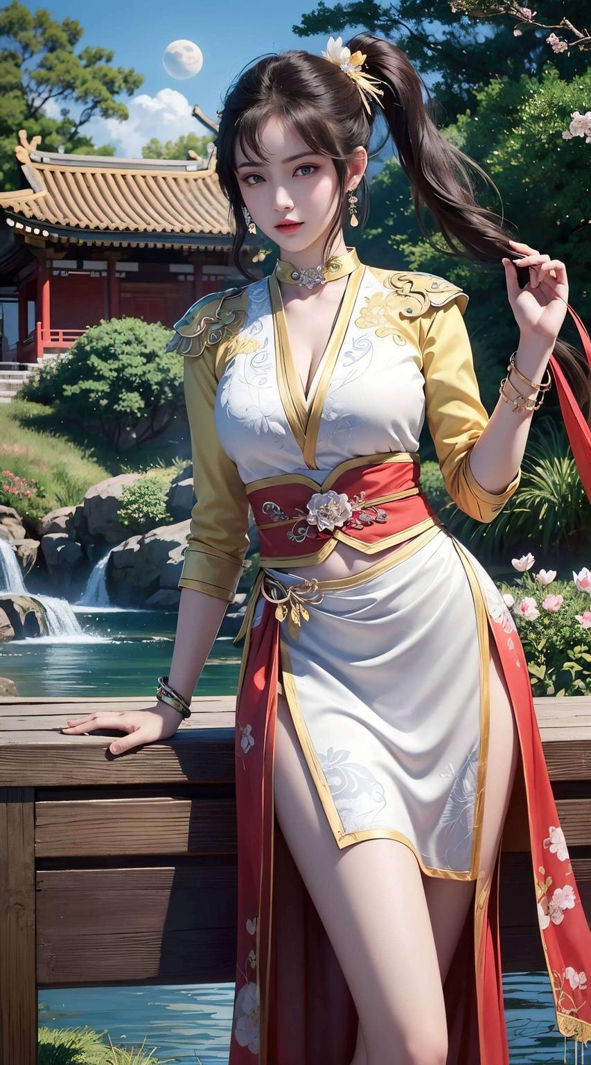 她的动态壁纸穿梭于未来都市的霓虹森林