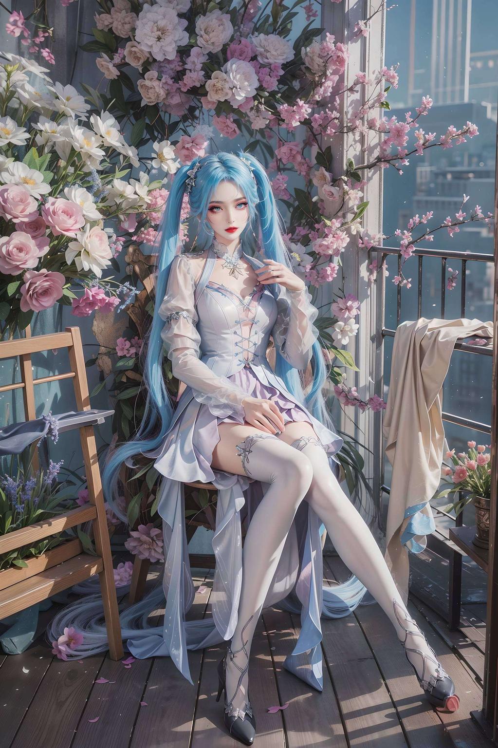 细腻描绘这款国漫女主AI花卉2K高清简洁壁纸