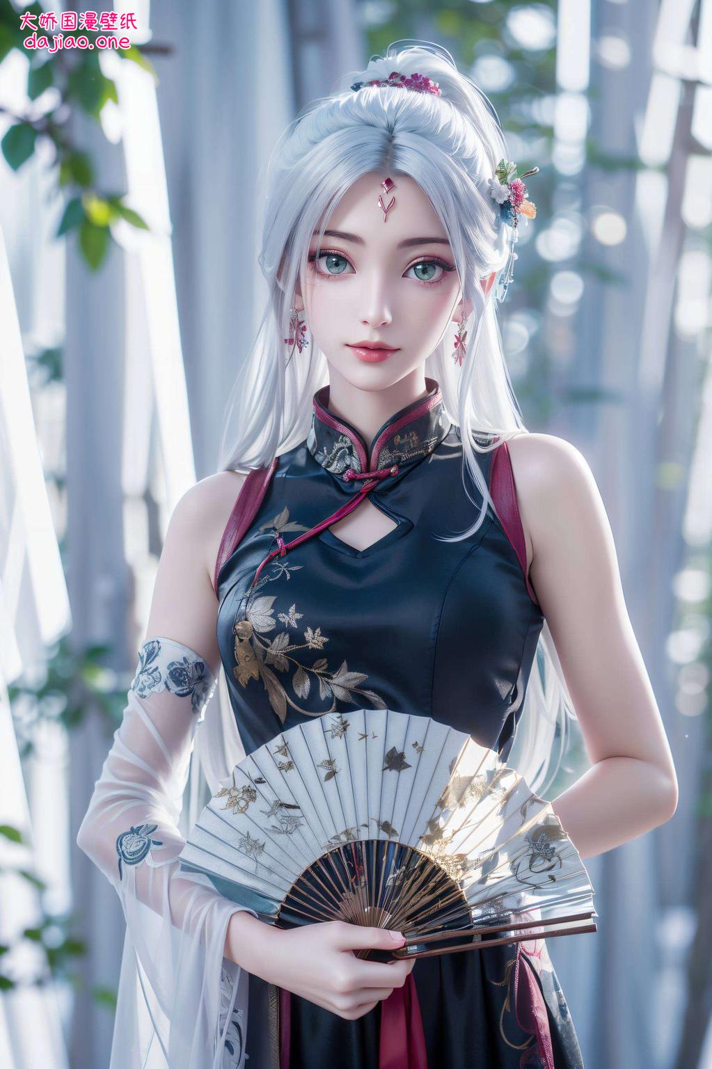 细腻笔触将她的娇俏身影融入自然风光