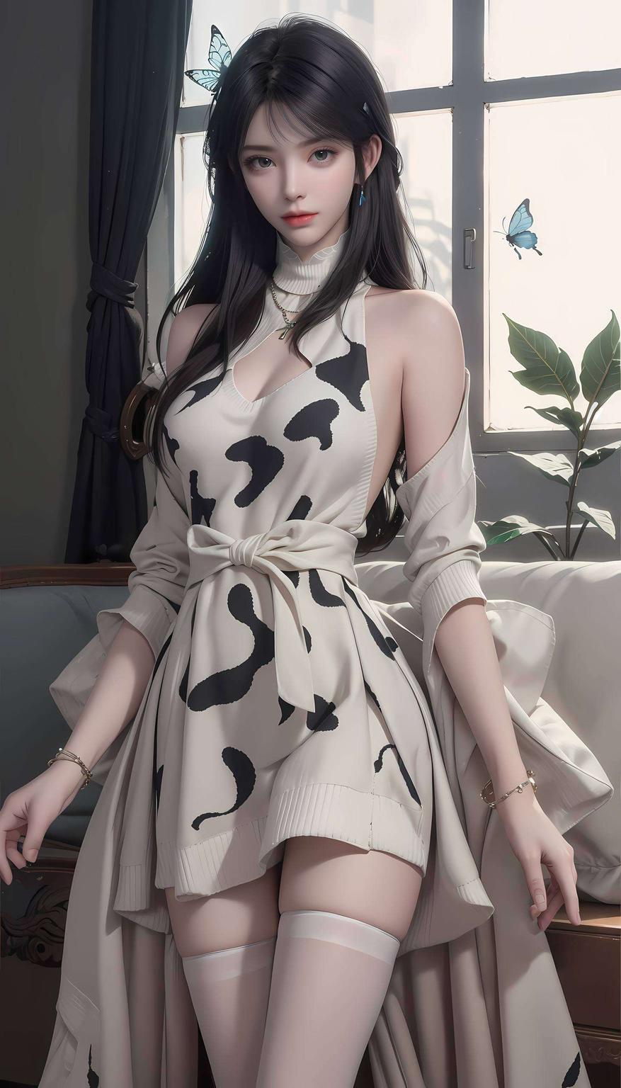 俏皮可爱这款AI绘画人物表情参考图桌布