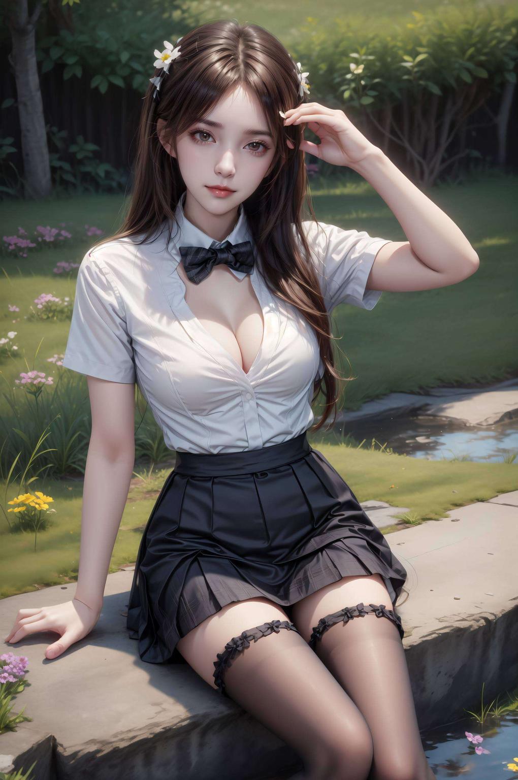 这款AI国漫女主桌面iPad壁纸以简洁线条勾勒出ai国漫女神徐欣的轮廓