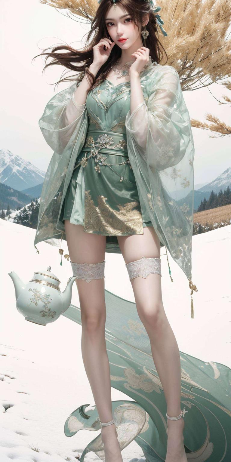 更让人仿佛置身仙境这款AI绘画的叶倾仙高清壁纸