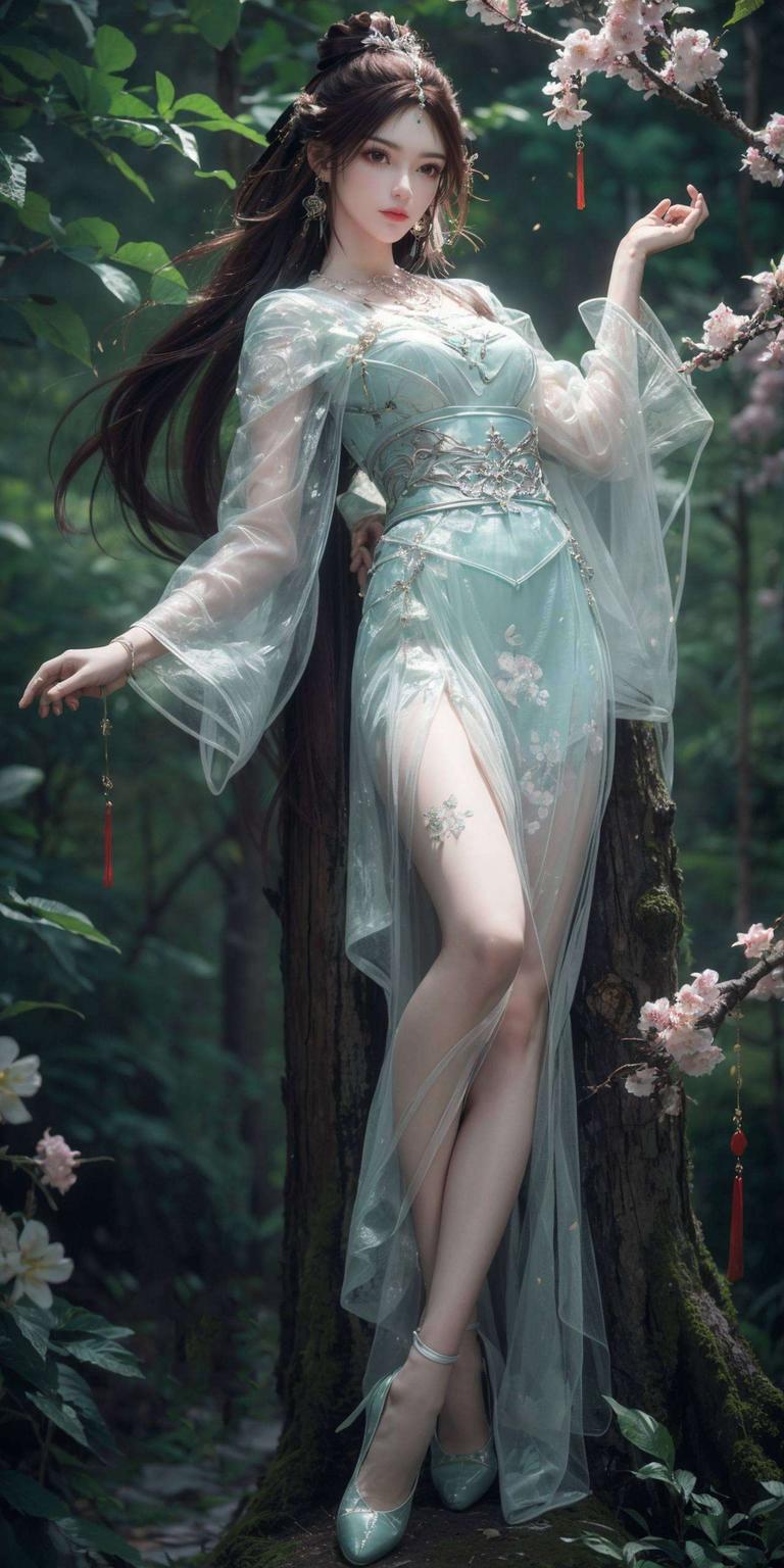 为你的手机带来一丝仙气与浪漫这款AI绘画角色pose素材哑光iPhone简洁壁纸