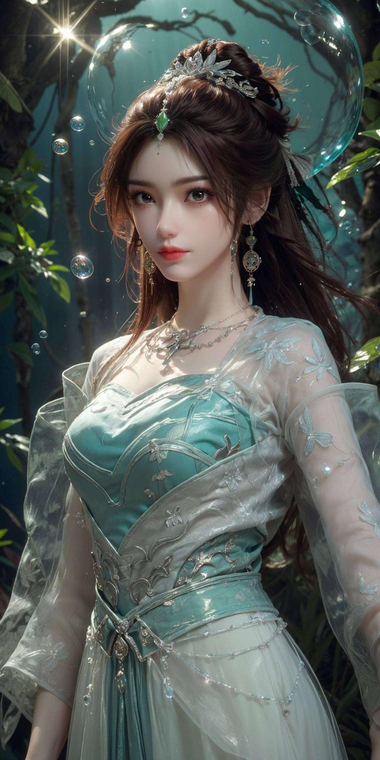 这款以国漫美女叶倾仙为主角的屏保壁纸细腻笔触