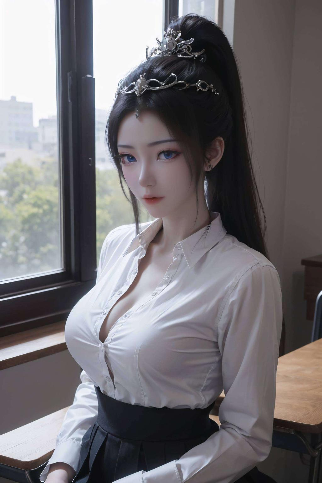 高清紧身衣映衬出她的飒爽英姿绘制微笑的武瑶