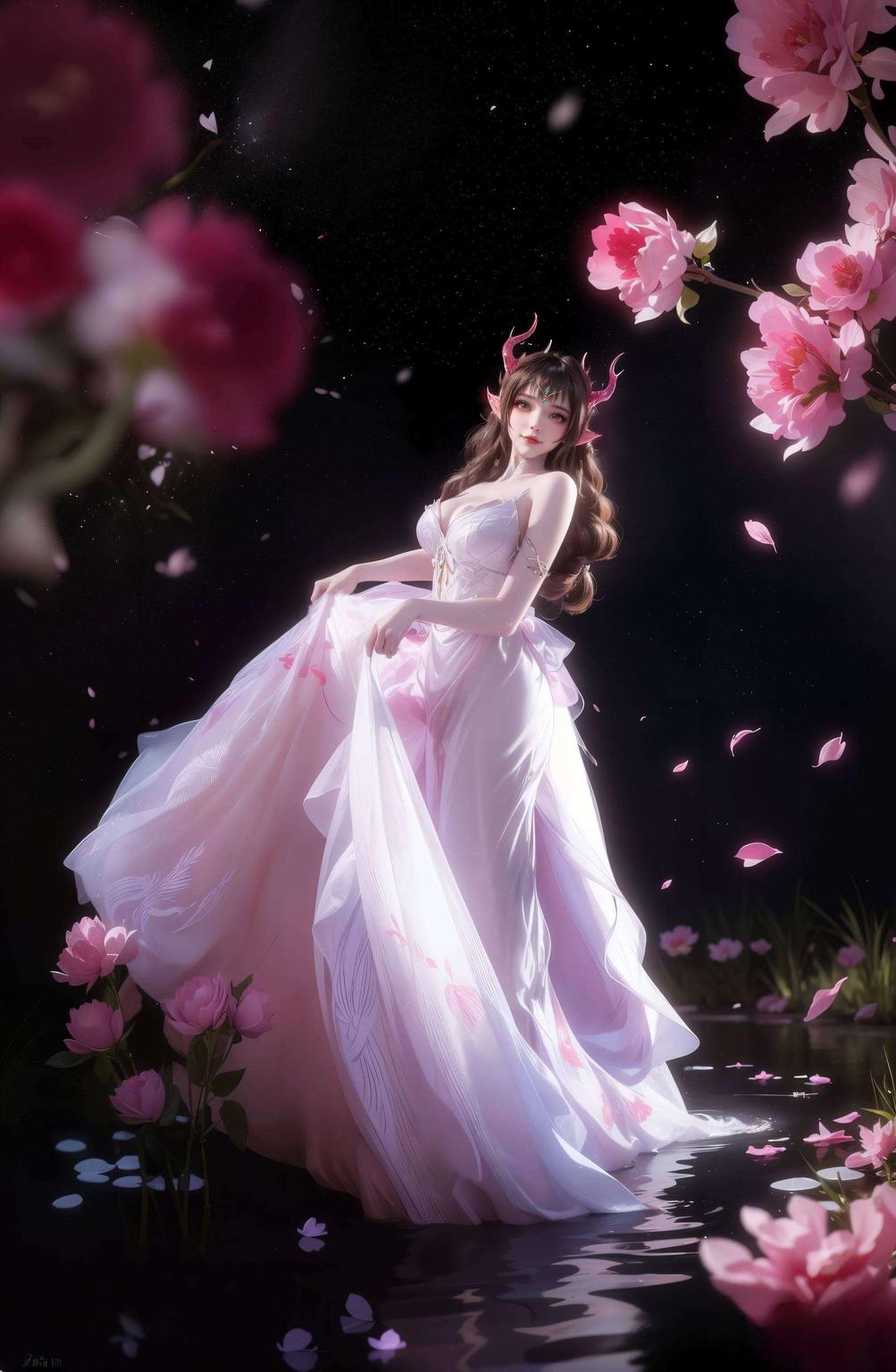 每一次滑动都是她灵动身姿的细腻展现融入清新绿意