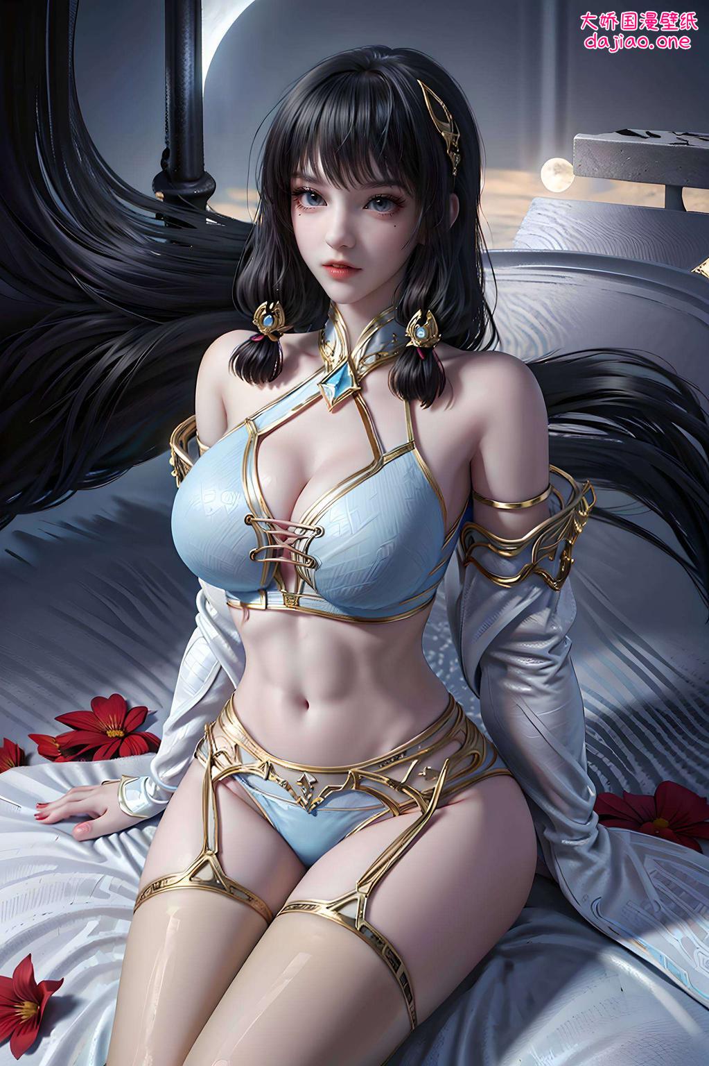 云落贴纸图片壁纸高清4k女生自然美景