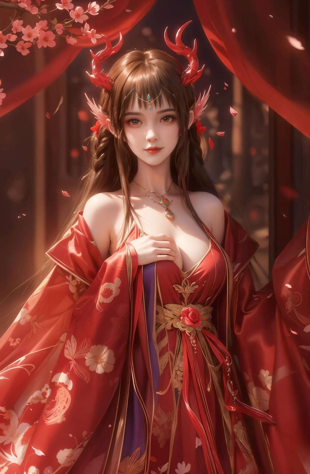 这款波西米亚风格的AI绘画角色骨骼素材壁纸让云落如诗如画