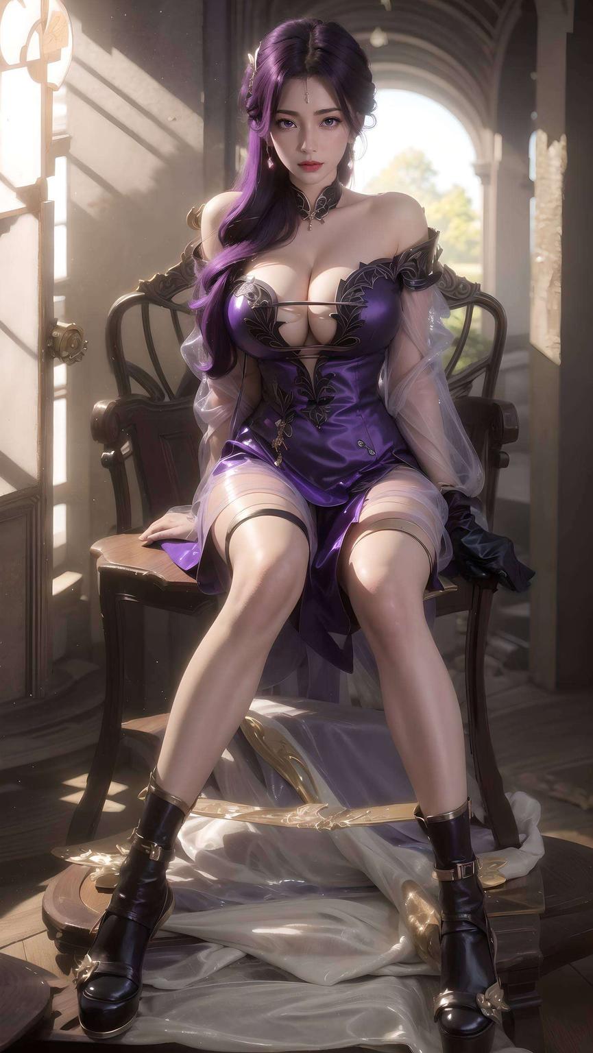 这款紫色柔和的Win10壁纸紫色柔和的光影映衬出她的绝美身姿