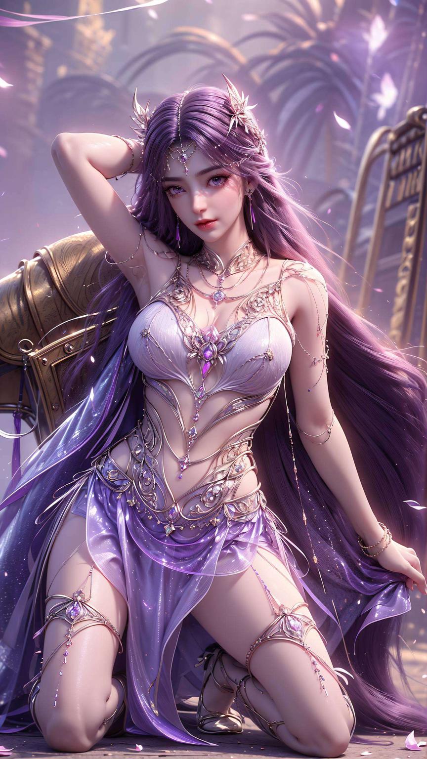 石昊与云曦两位美女置身于棋盘格的世界在这张4K高清国漫壁纸中